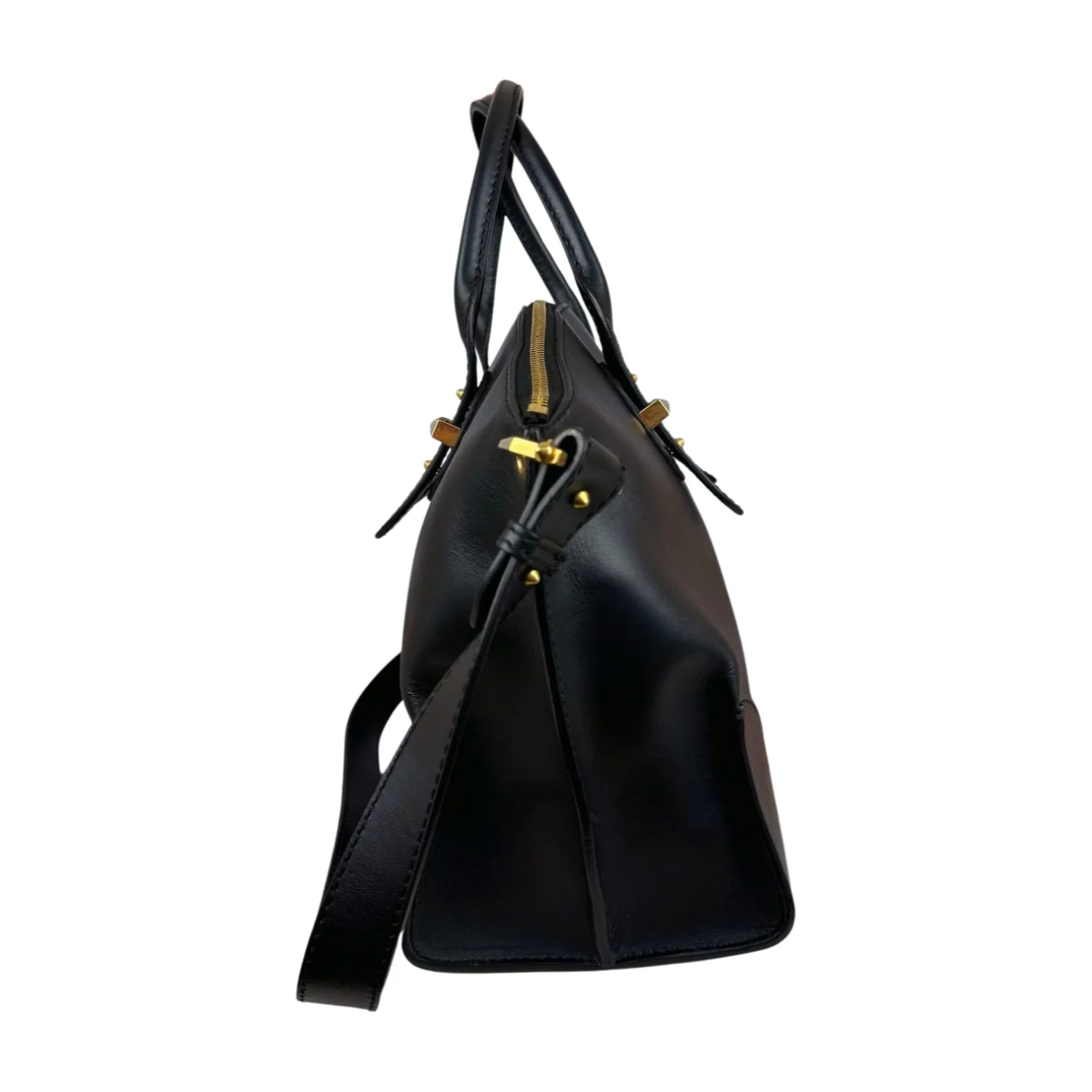 Alexander McQueen | Black Leather Zip Tote With Strap (Excellent Condition) - Image 3