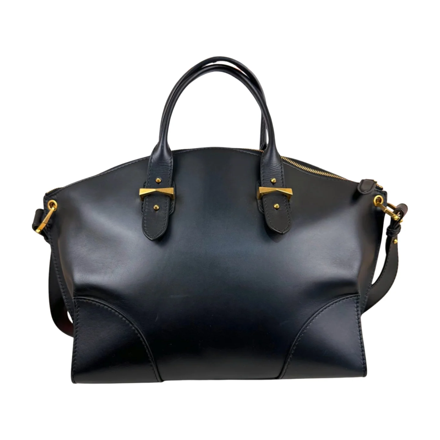 Alexander McQueen | Black Leather Zip Tote With Strap (Excellent Condition) - Image 5