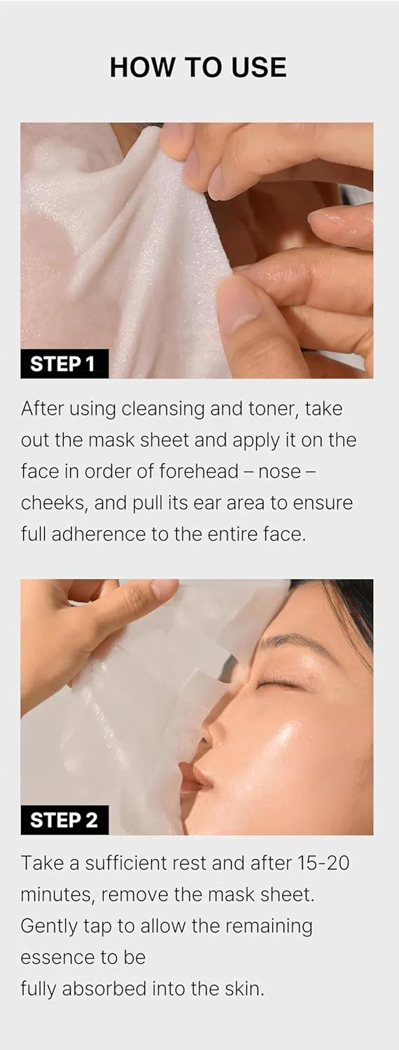 Brightening & Even Tone Facial Mask with Niacinamide - Visibly Radiant Complexion Daily Gentle Care for All Skin Types Korean Skincare 5 Sheets Per Box, 30g Each - Image 8