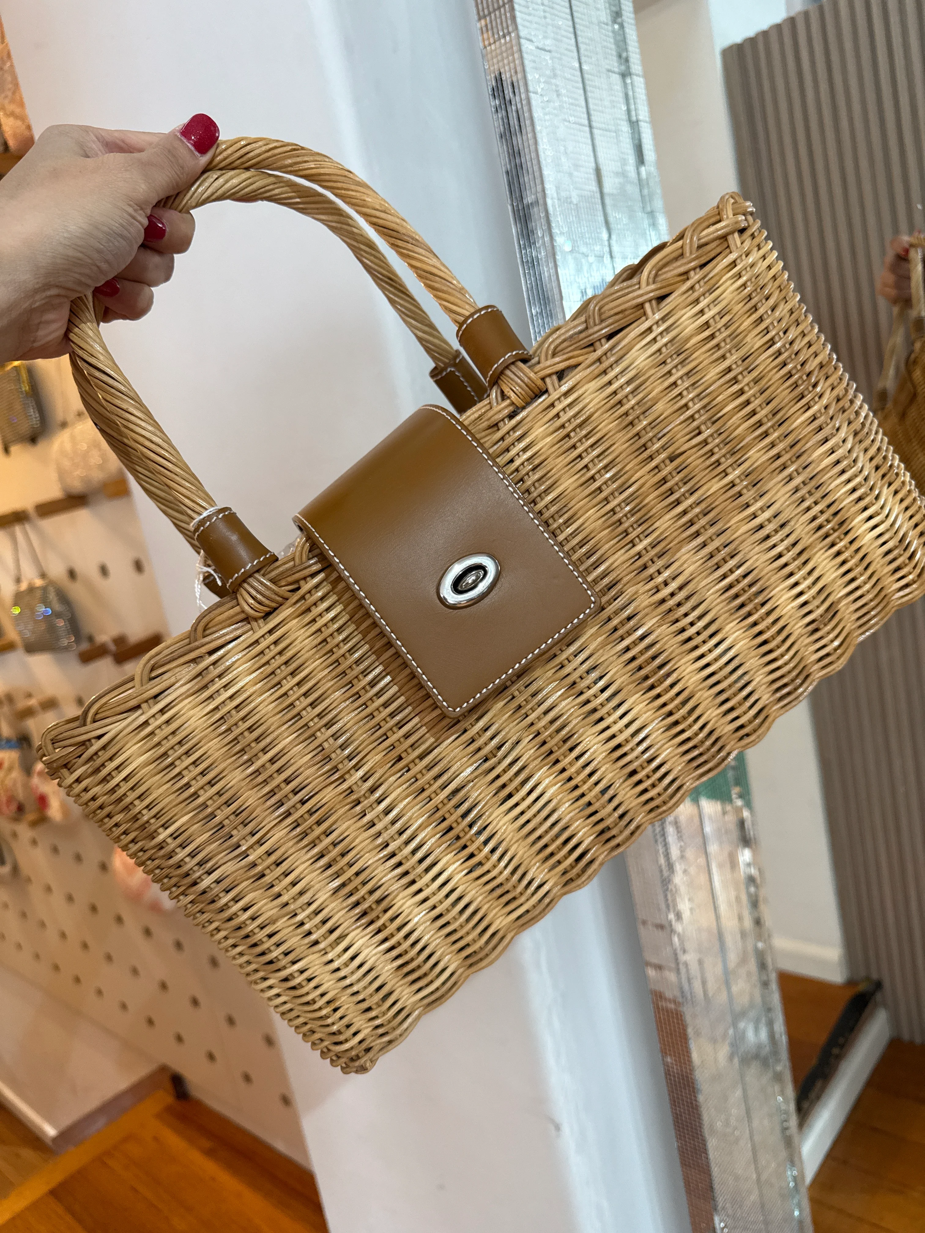 Burberry | Basket Weave Bag with Brown Leather - HV