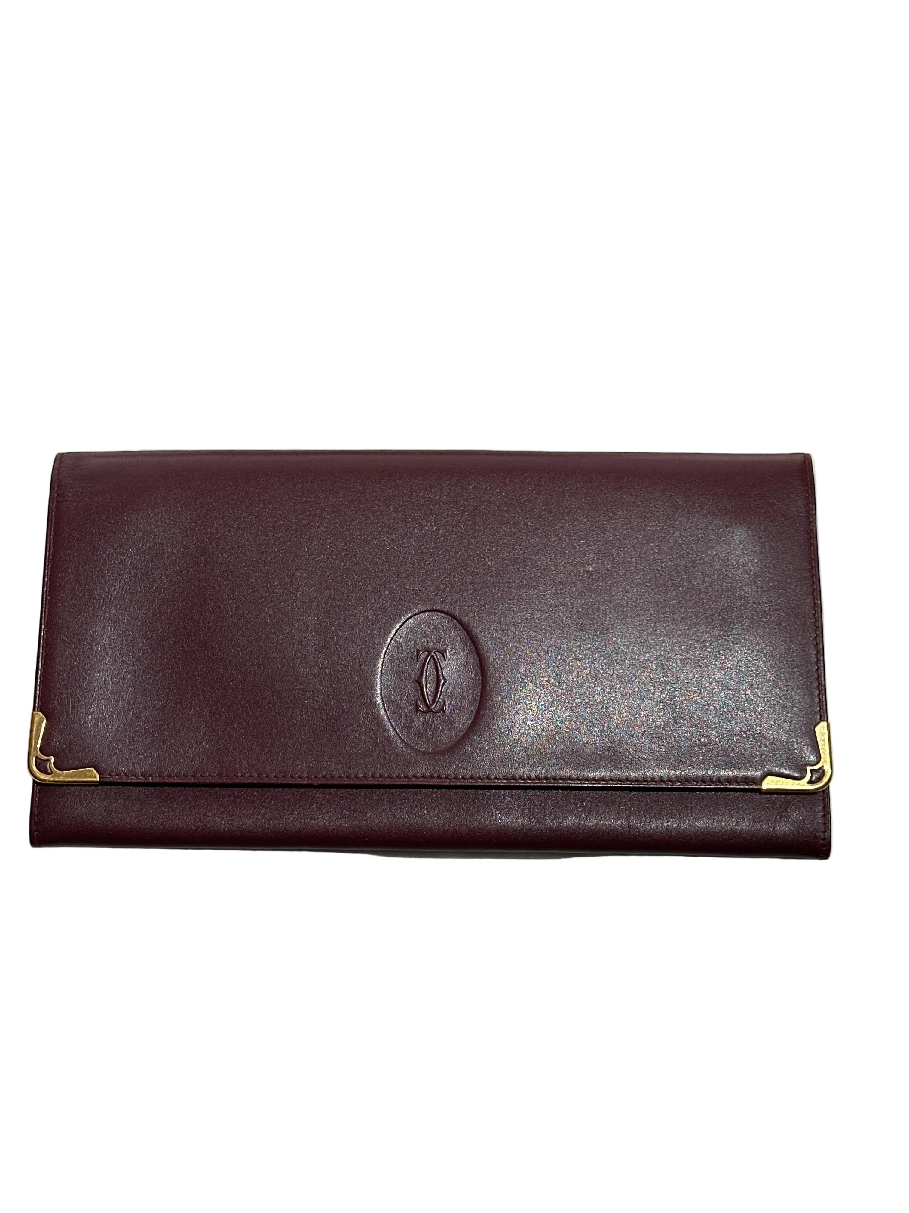 Cartier | Burgundy Clutch Bag - Cons