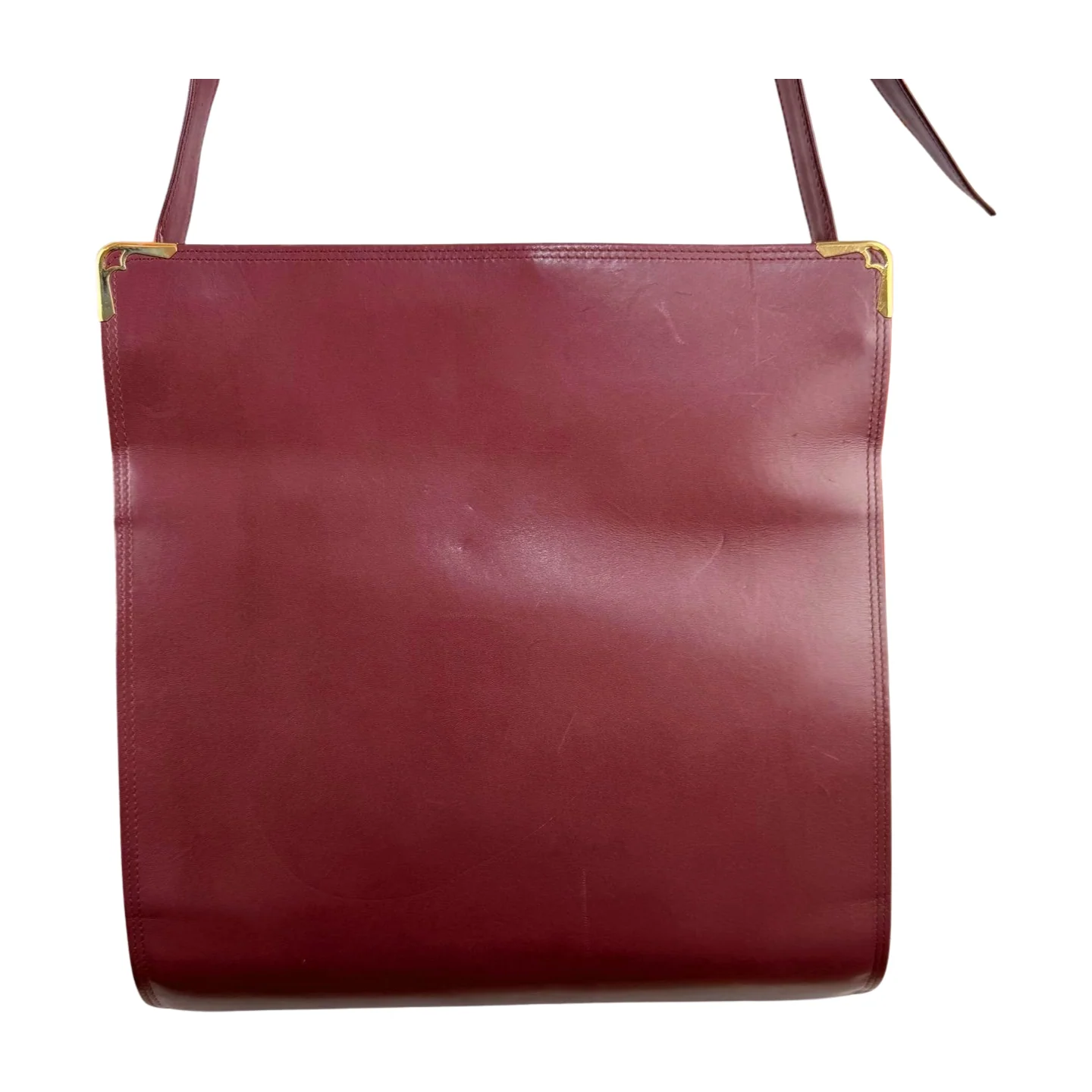 Cartier | Kiss-Lock Shoulder Bag in Burgundy Leather (Excellent Condition) - Image 5