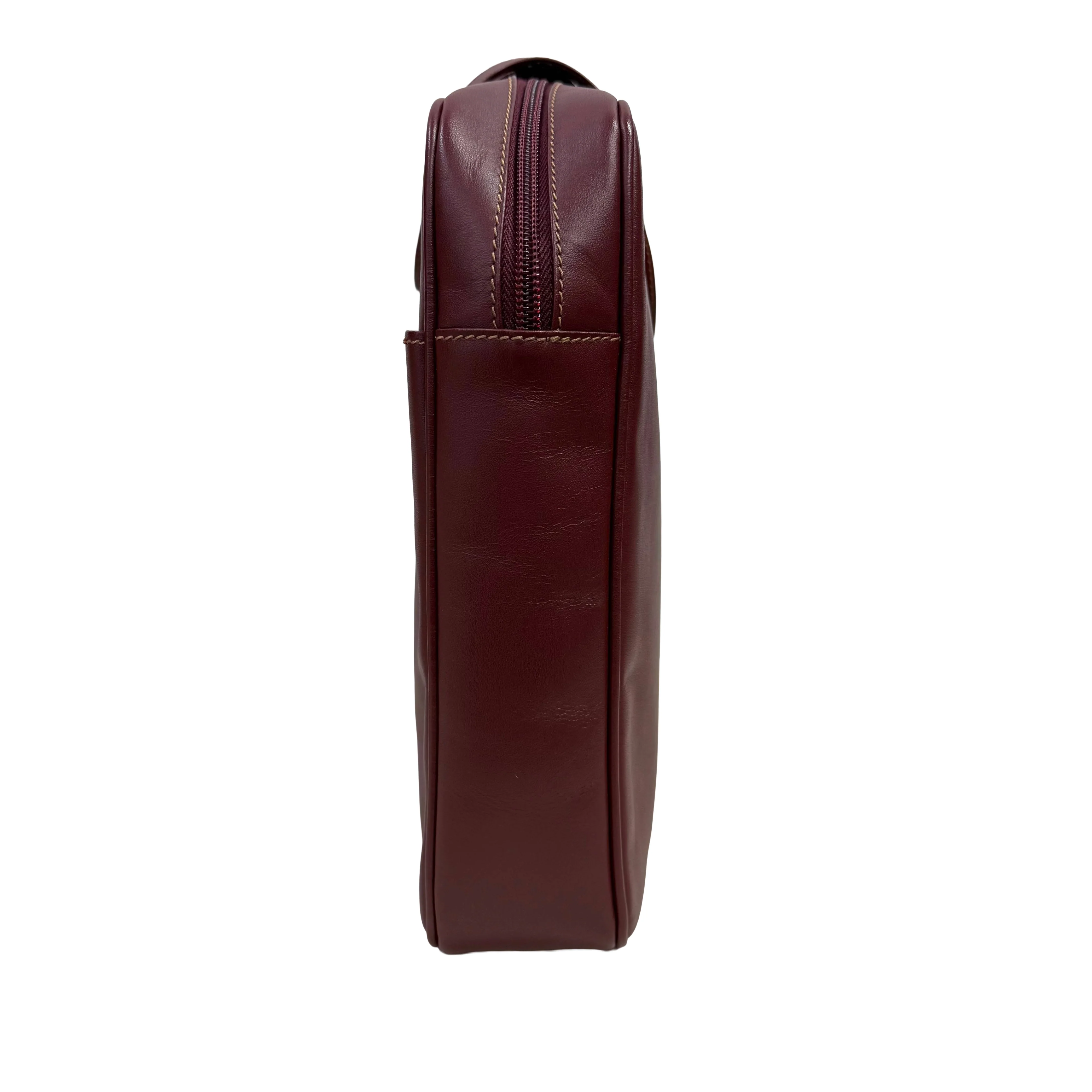 Cartier | Small Top-Handle Bag – Burgundy Leather (Pristine Condition) - Image 3