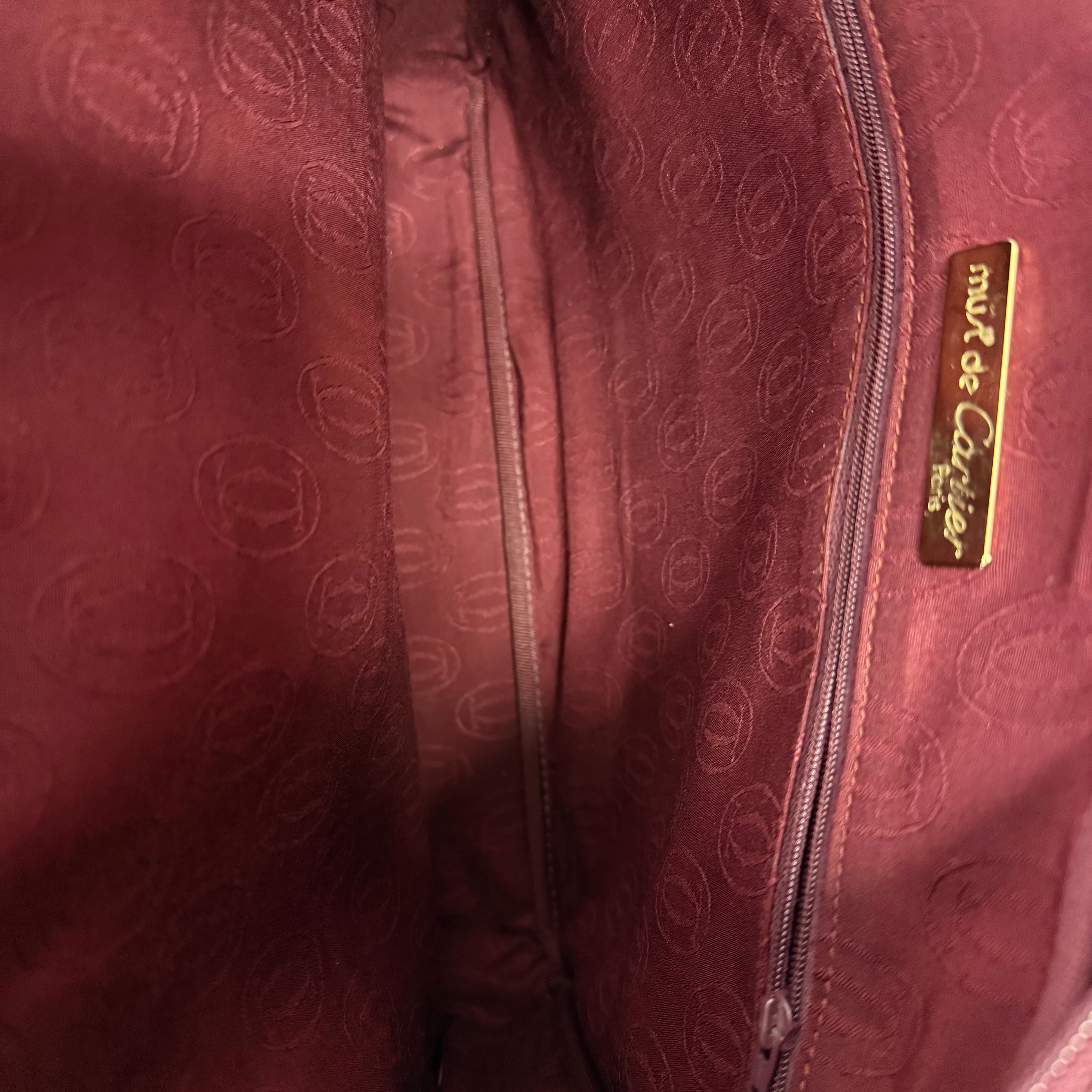 Cartier | Small Top-Handle Bag – Burgundy Leather (Pristine Condition) - Image 5