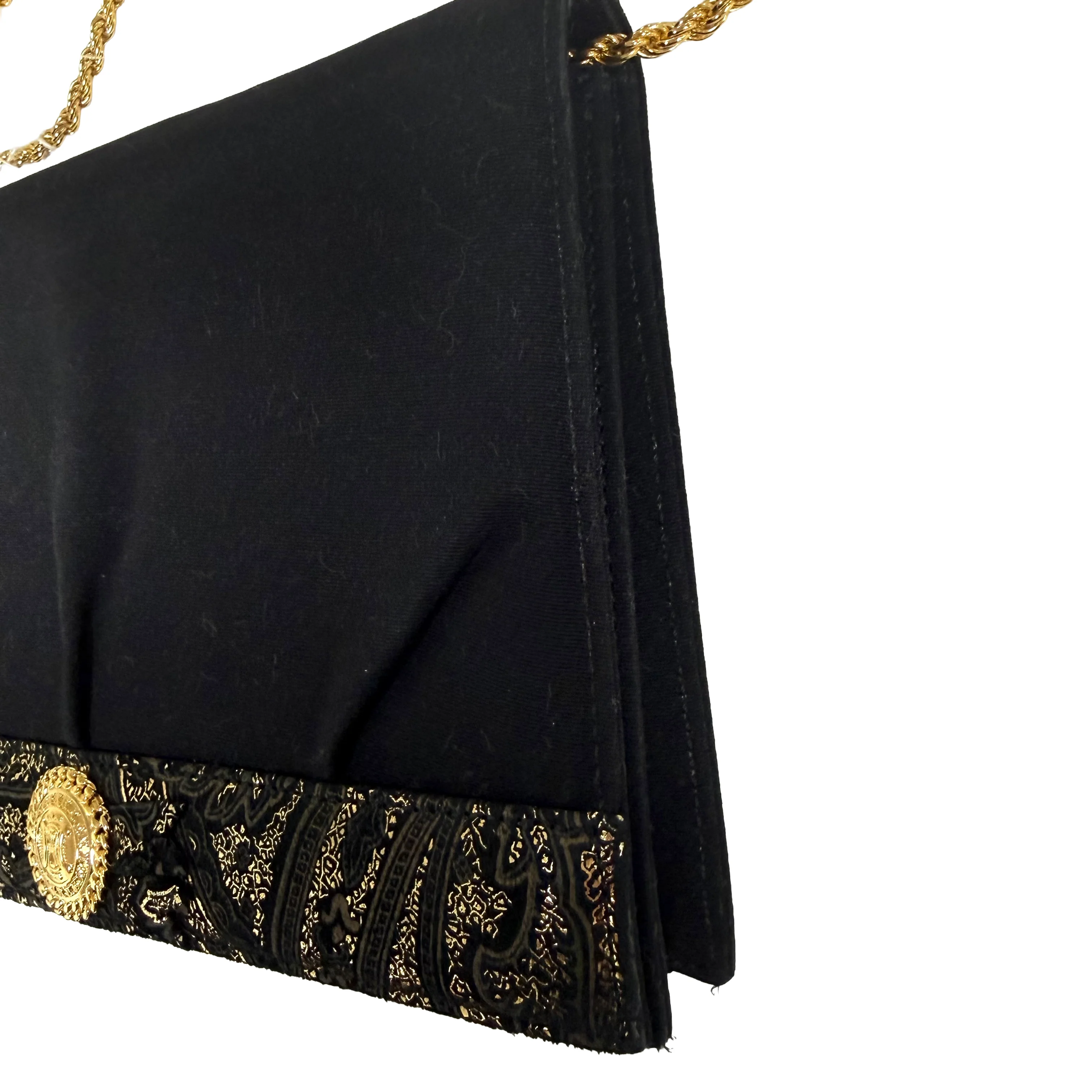 Celine | Chain Shoulder Bag – Black Fabric & Gold Hardware (Excellent Condition) - Image 2