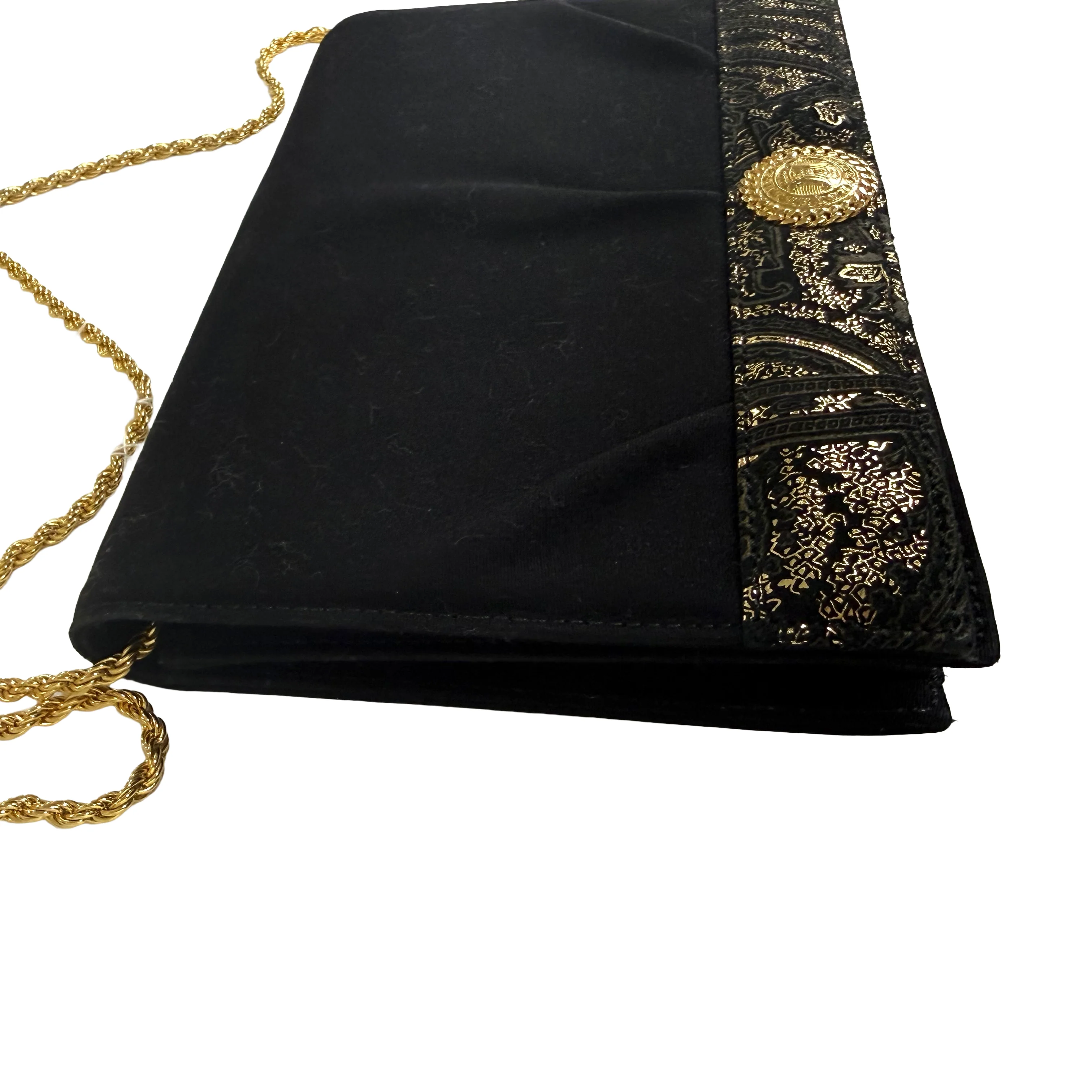 Celine | Chain Shoulder Bag – Black Fabric & Gold Hardware (Excellent Condition) - Image 3