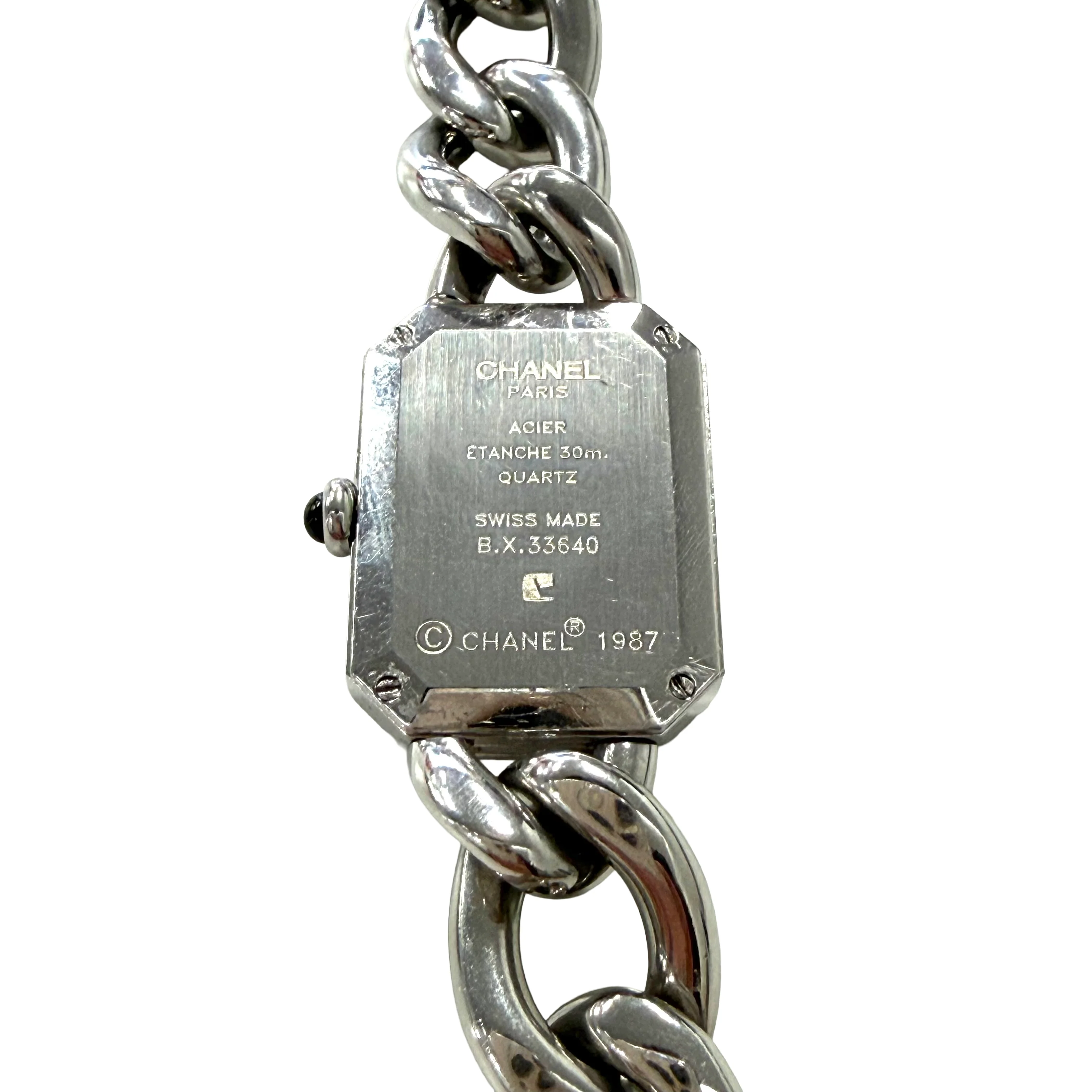 Chanel | Chain Bracelet Watch – Stainless Steel, Black Dial (c. 1987) Excellent Condition) - Image 5