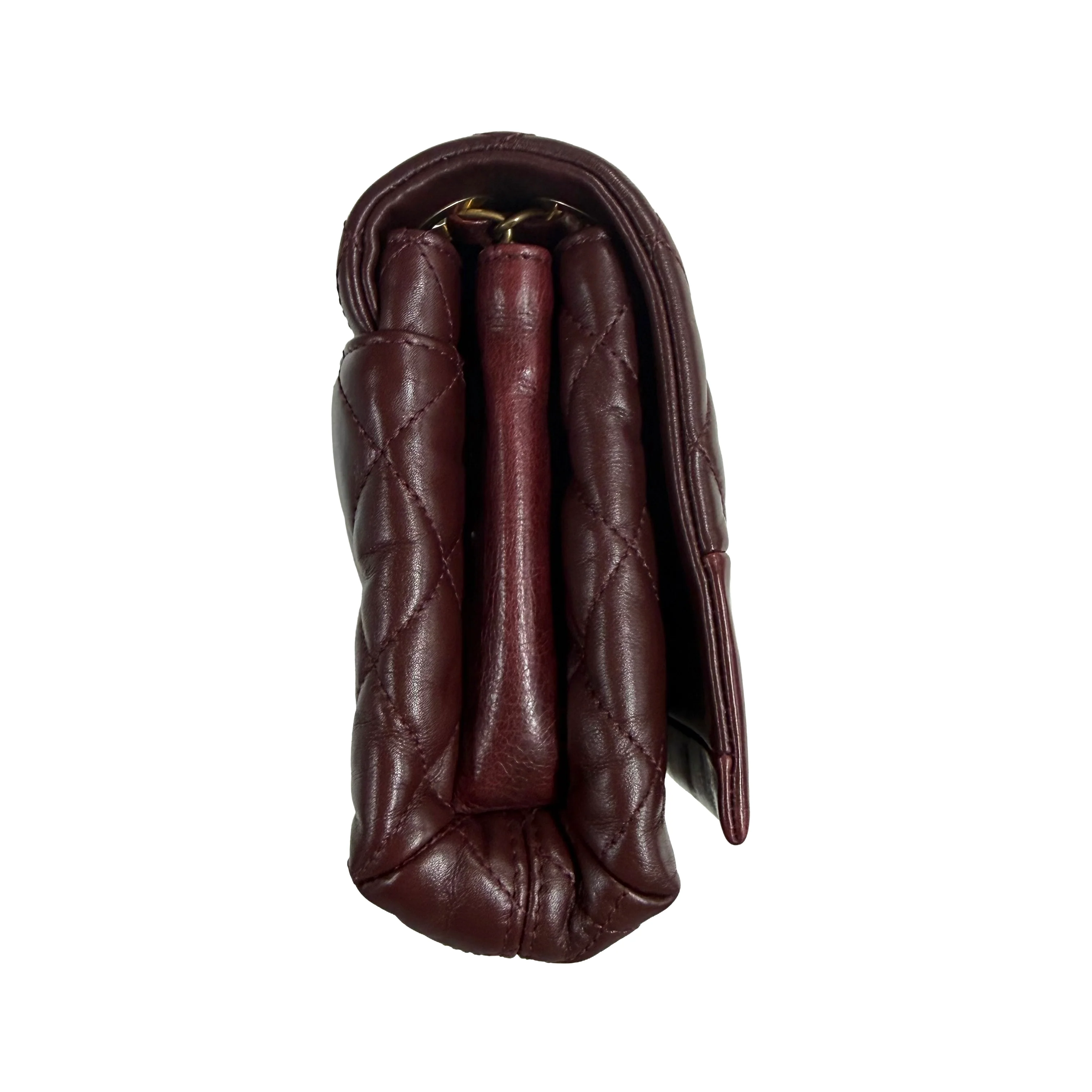 Chanel | Quilted Flap Shoulder Bag – Burgundy Leather & Gold Hardware (Excellent Condition) - Image 2