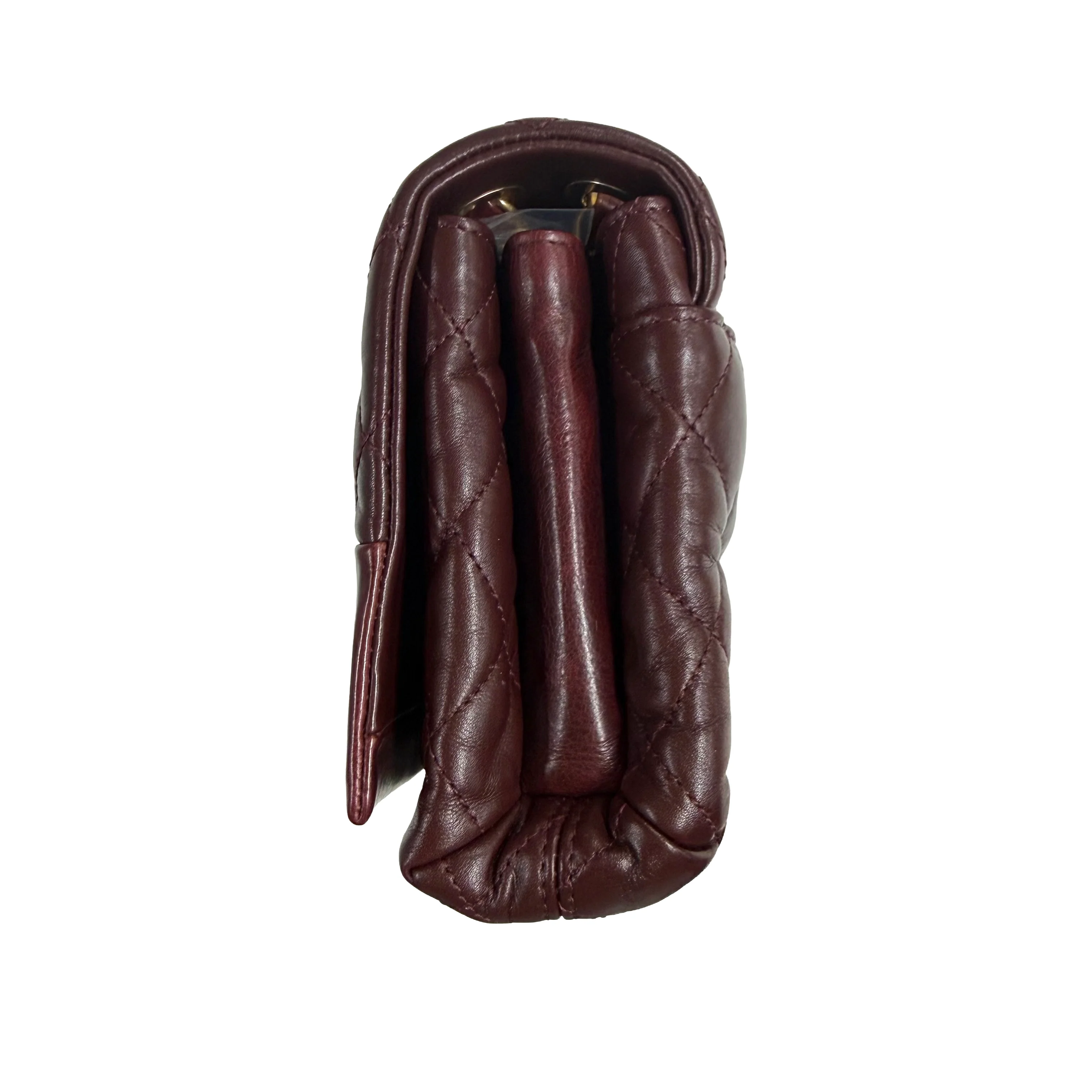 Chanel | Quilted Flap Shoulder Bag – Burgundy Leather & Gold Hardware (Excellent Condition) - Image 4