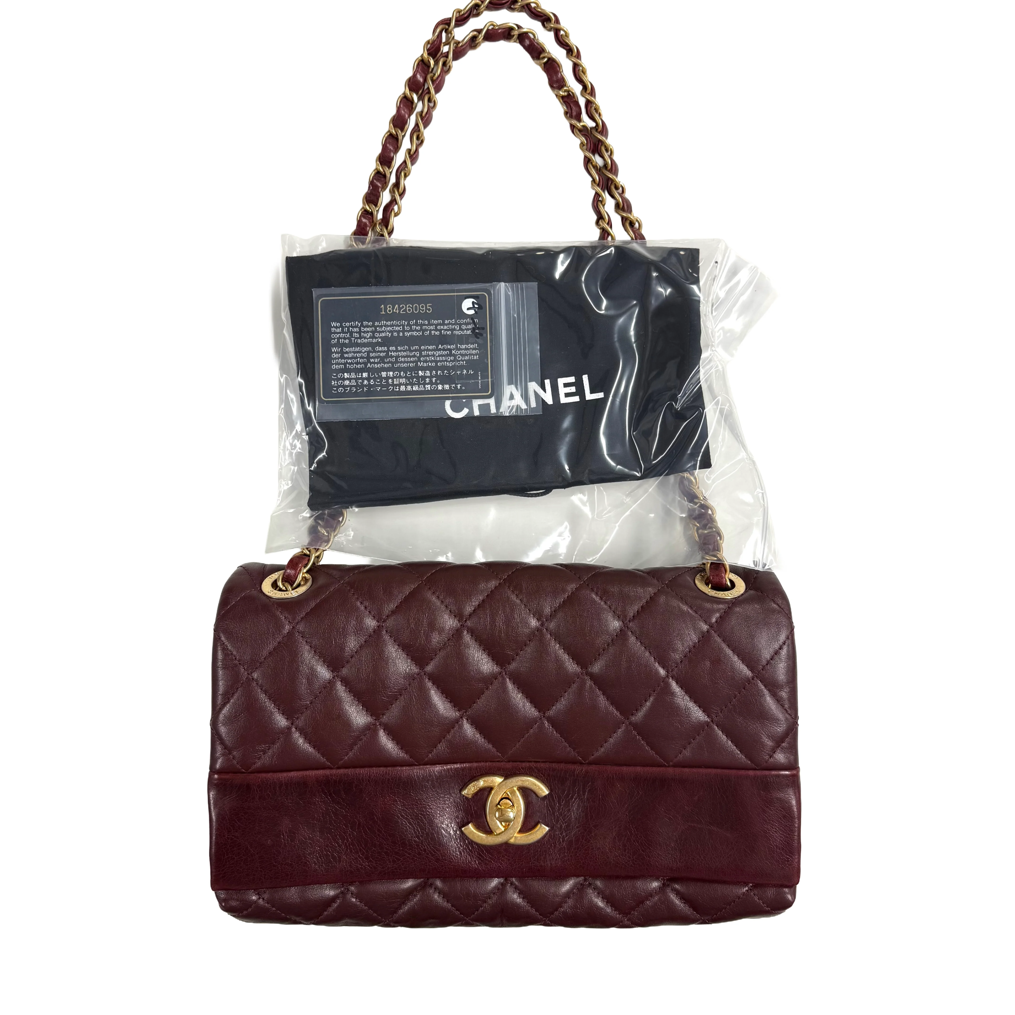 Chanel | Quilted Flap Shoulder Bag – Burgundy Leather & Gold Hardware (Excellent Condition) - Image 5
