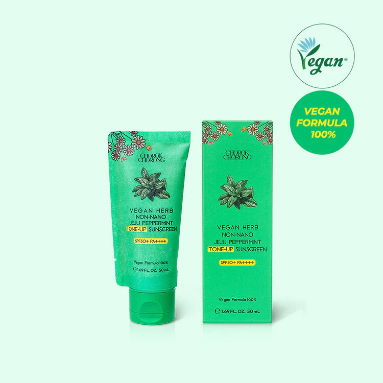 CHOROK CHORONG VEGAN HERB NON-NANO JEJU PEPPERMINT TONE-UP SUNSCREEN (SPF50+ PA++++)