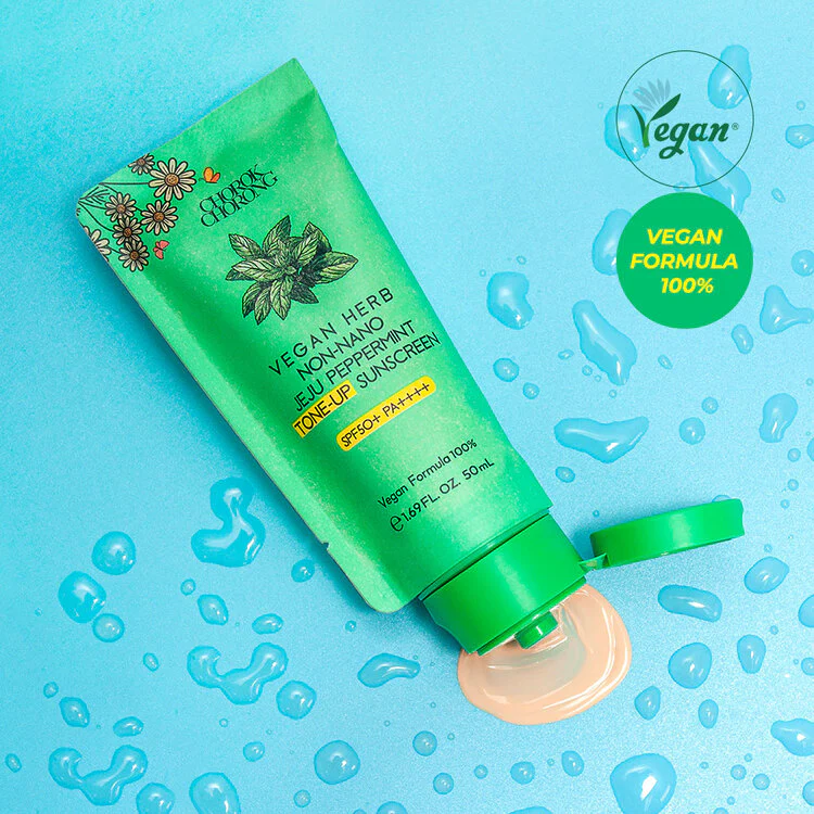 CHOROK CHORONG VEGAN HERB NON-NANO JEJU PEPPERMINT TONE-UP SUNSCREEN (SPF50+ PA++++) - Image 7