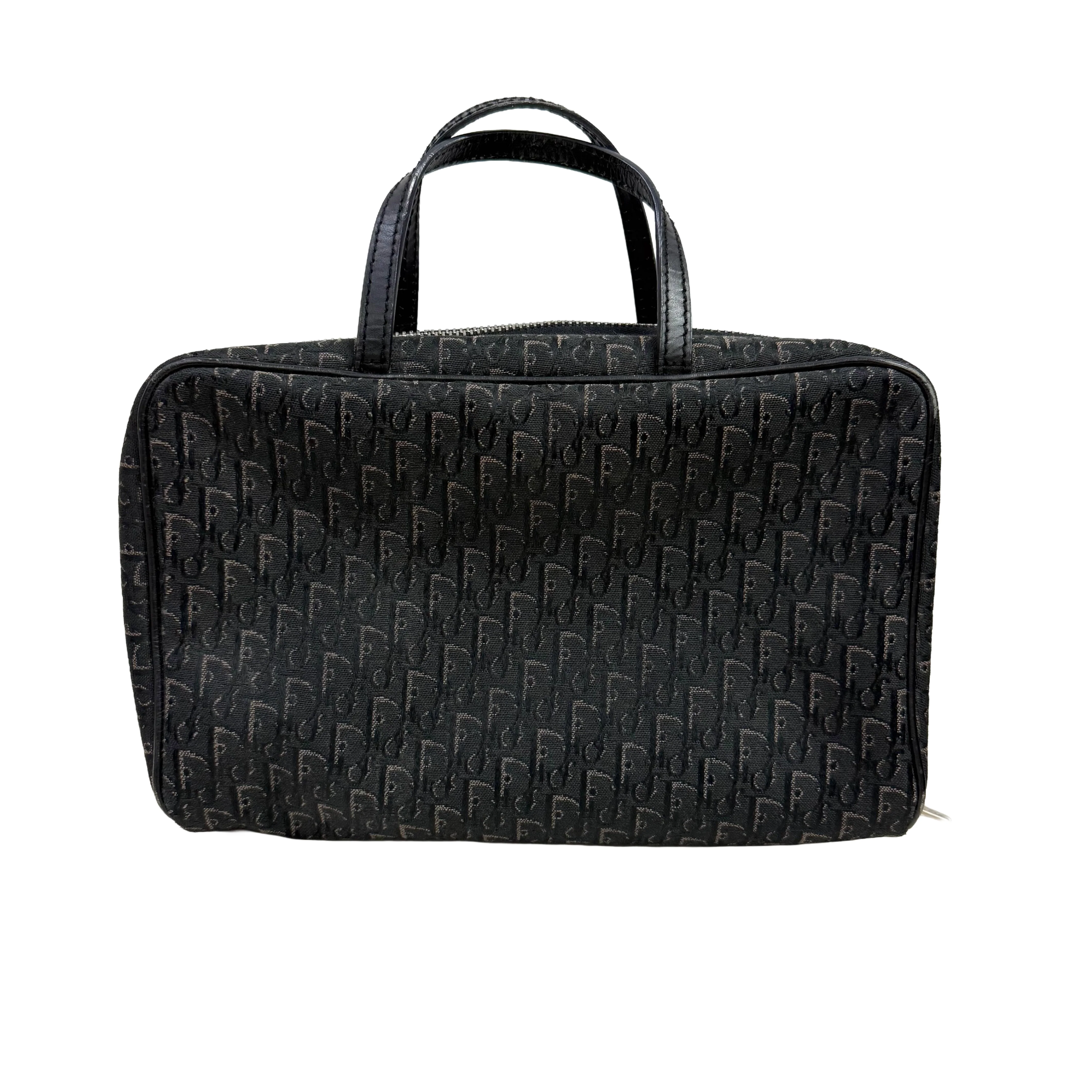 Christian Dior | Small Monogram Zip Tote – Black Canvas & Leather (Excellent Condition)
