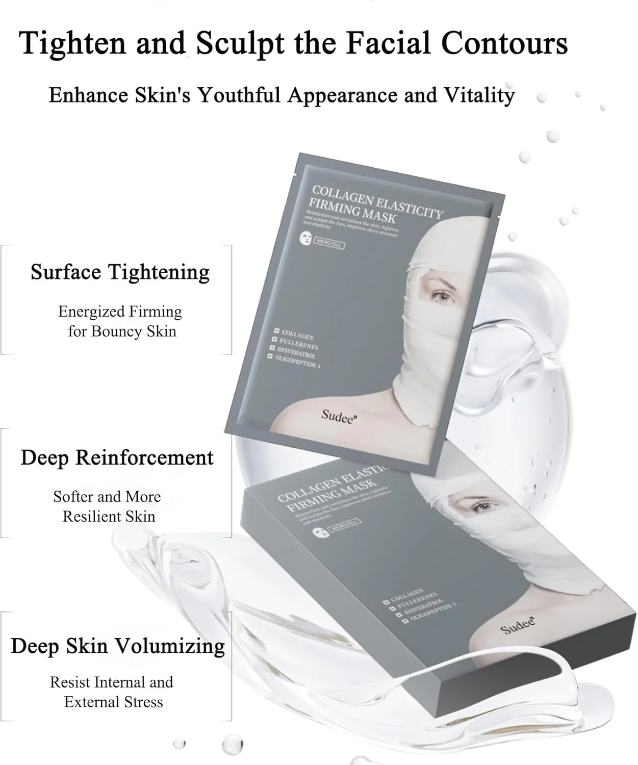 Collagen Elasticity Firming Mask, Pore Minimizing, Elasticity Improvement - Image 5
