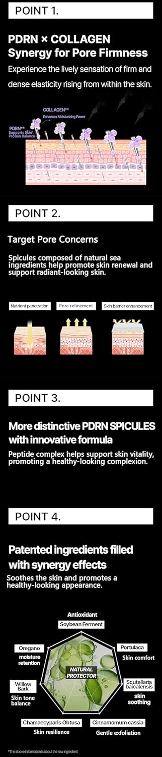 Colllagen PDRN Elasticity Serum 300 Spicule Microneedling Serum Salmon PDRN 30,000ppm Collagen Peptide Hydrating Moisturizing Firming Fine Lines Korean Skincare(30ml | 1.01 fl.oz.) - Image 8