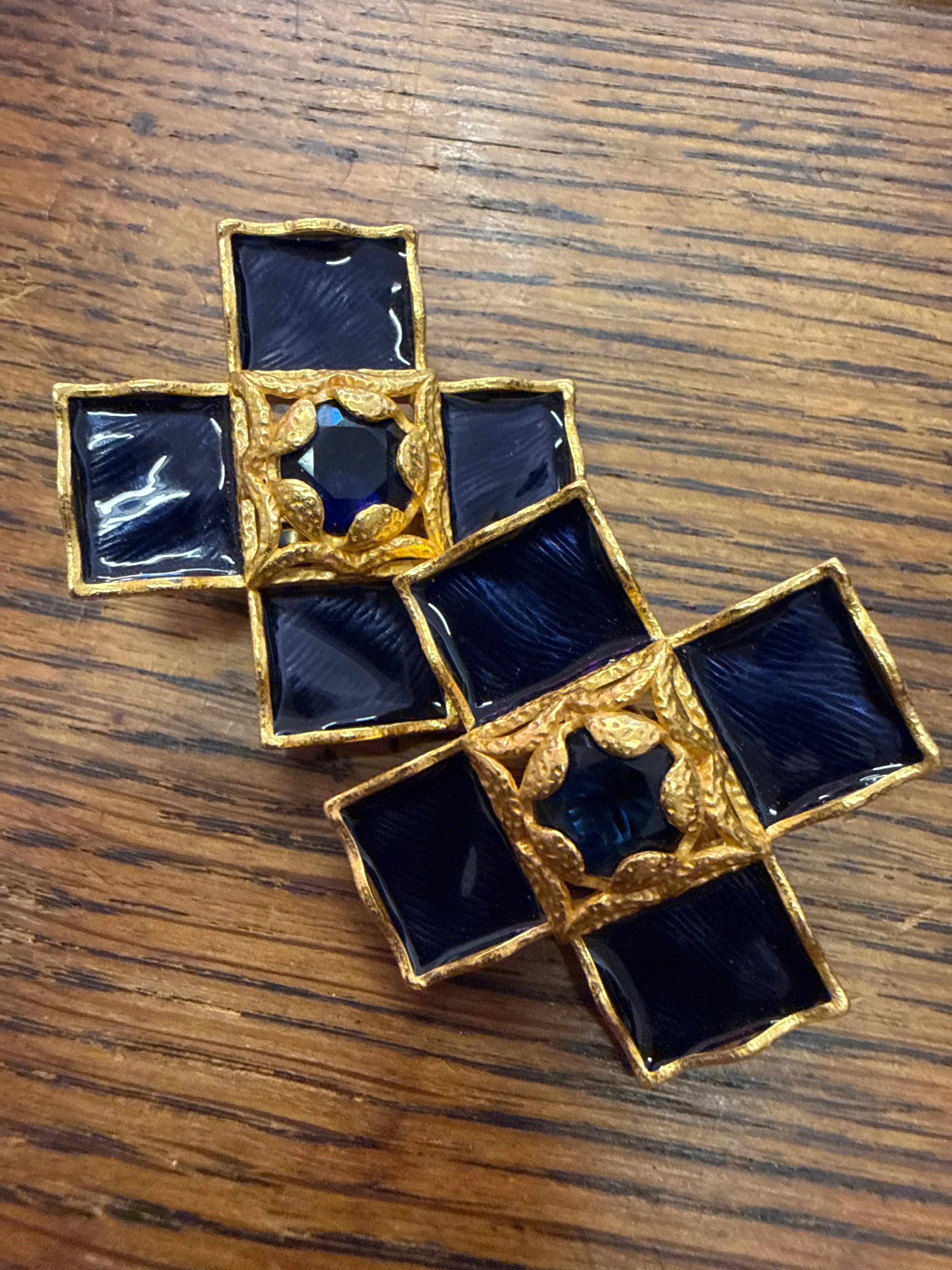 Deans - YSL Black Cross Earrings