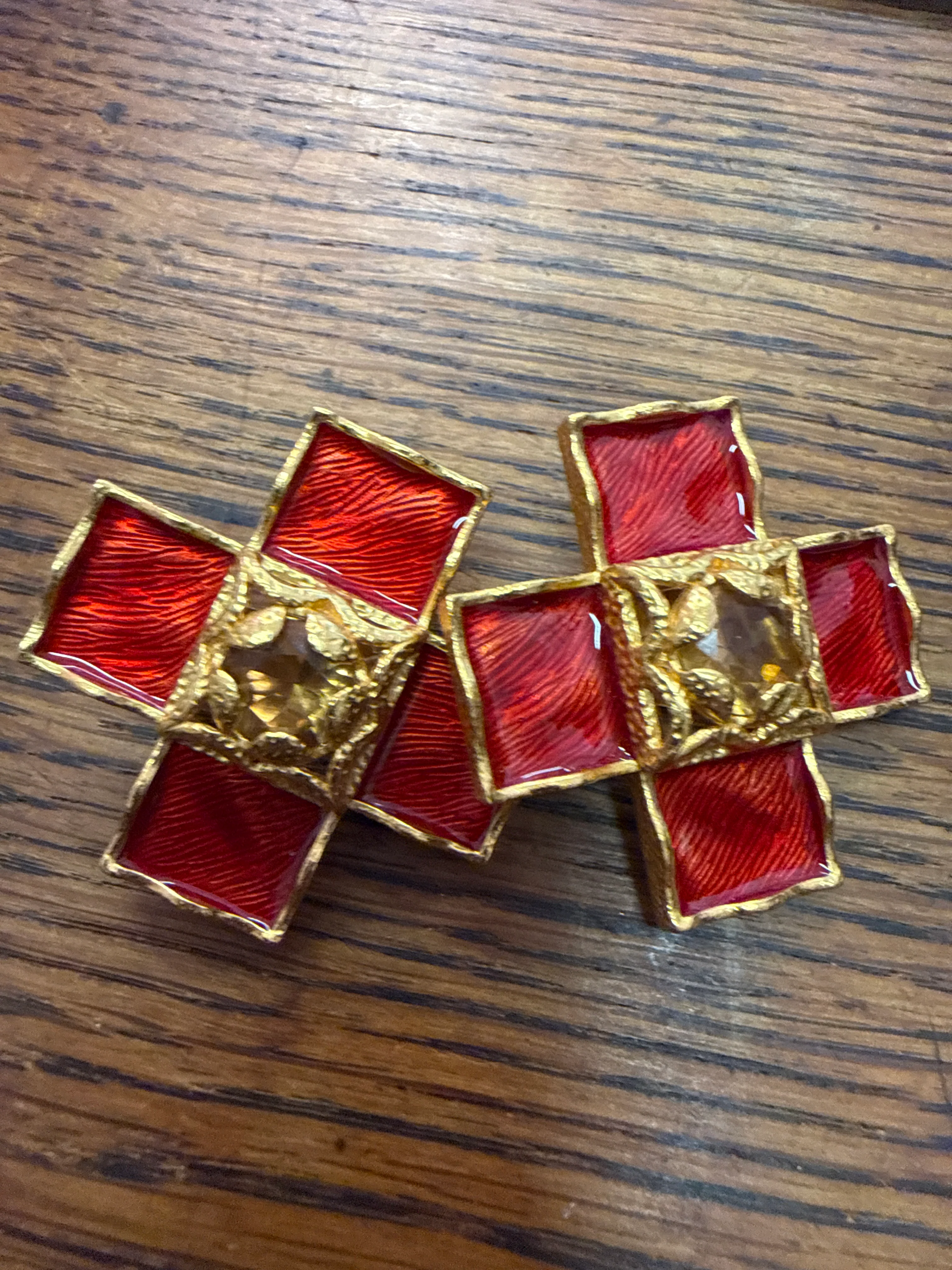 Deans - YSL Red Cross earrings