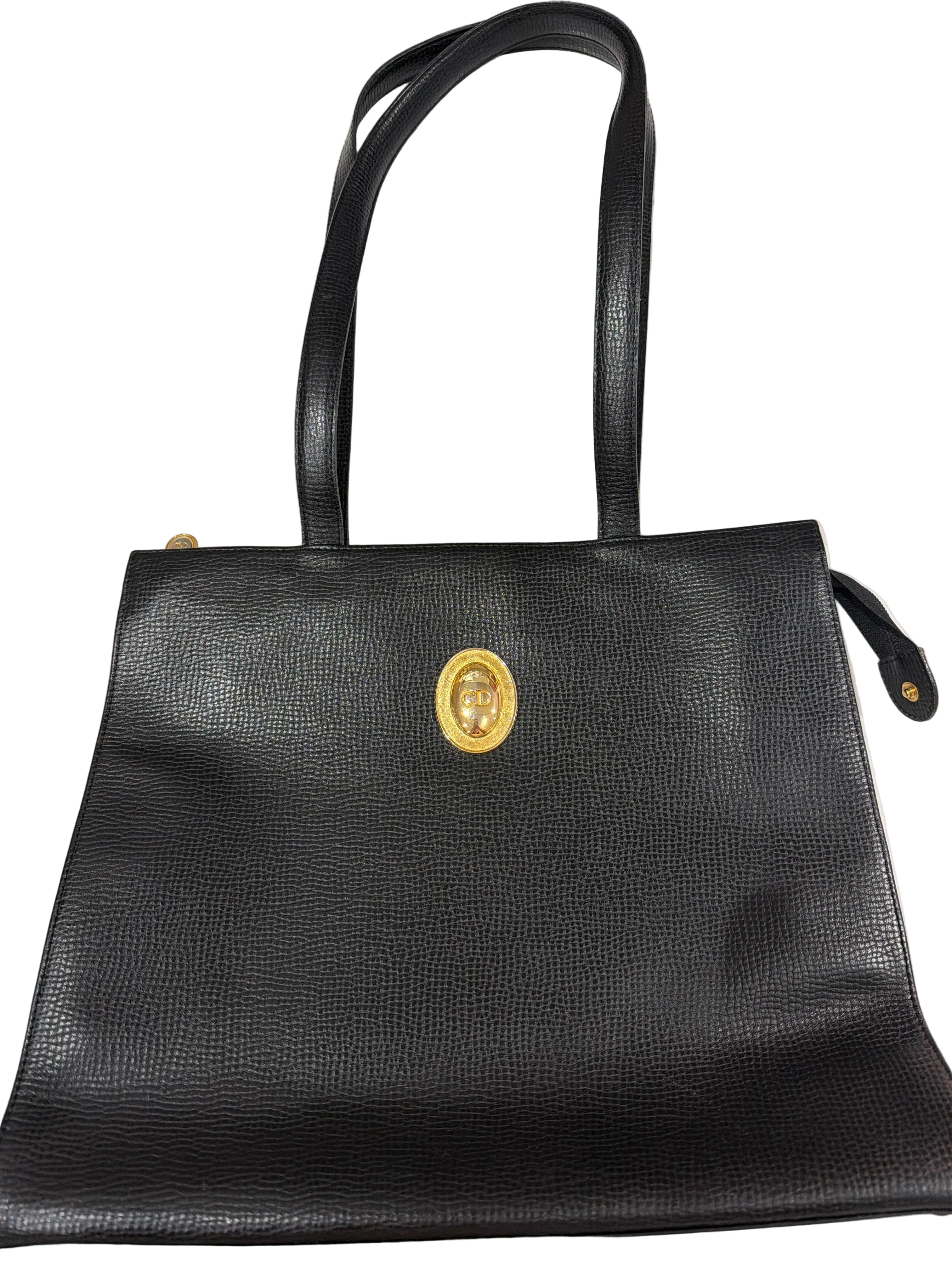 Dior | Medium Black Leather Bag (Good Condition) - Cons