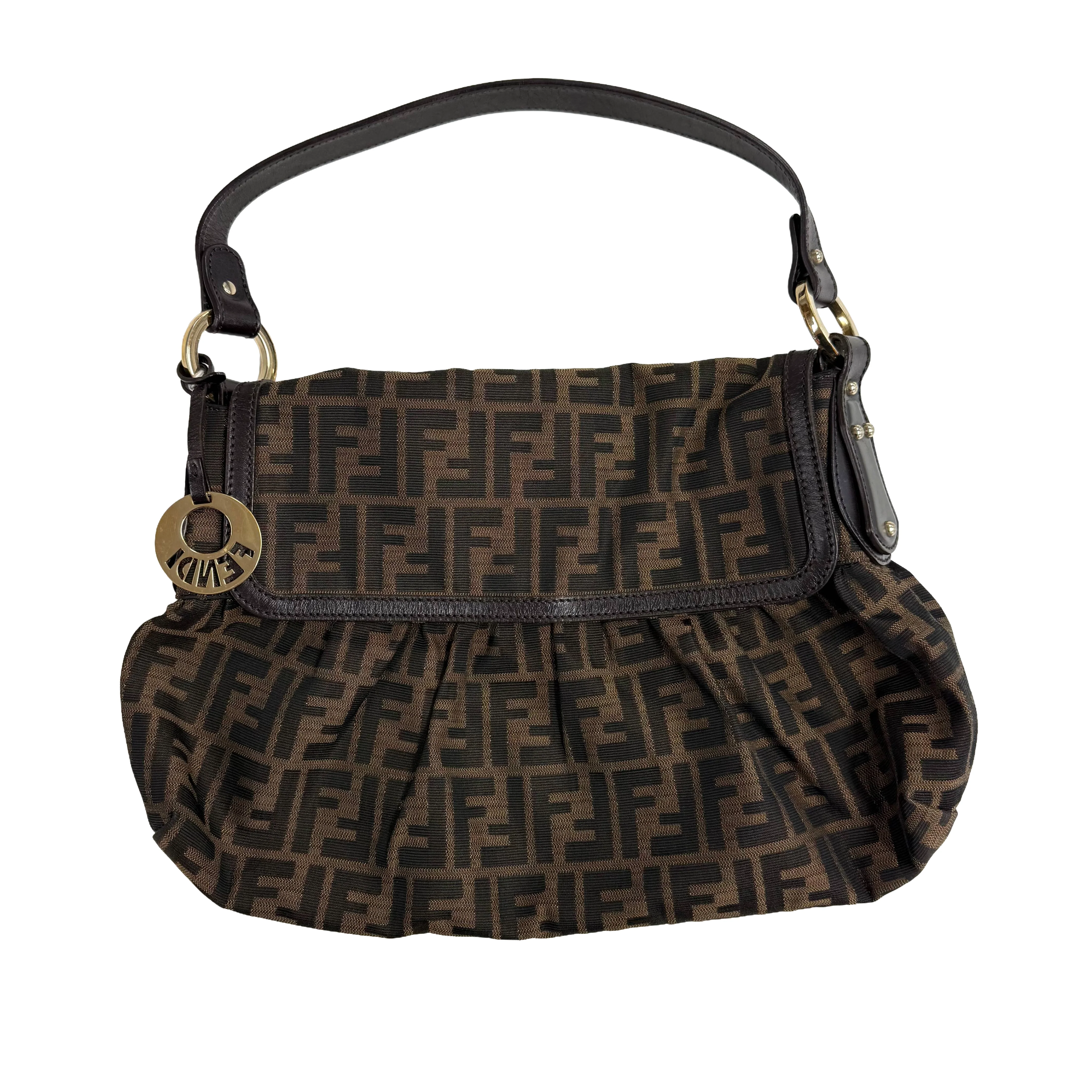 Fendi | Vintage Zucca Canvas Shoulder Bag – Brown & Tobacco (Excellent Condition)