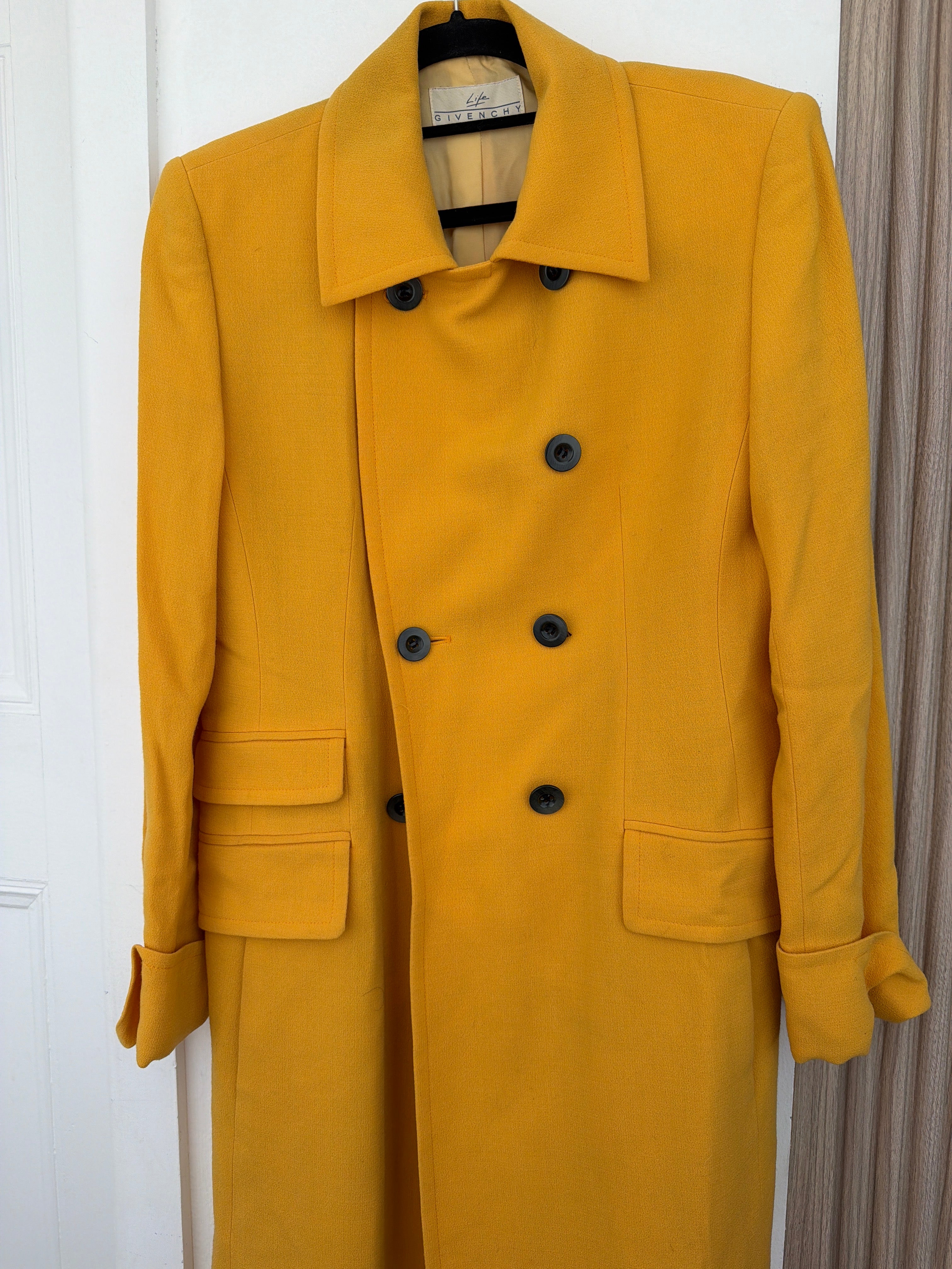 Givenchy | Yellow Trench Coat with Black Buttons