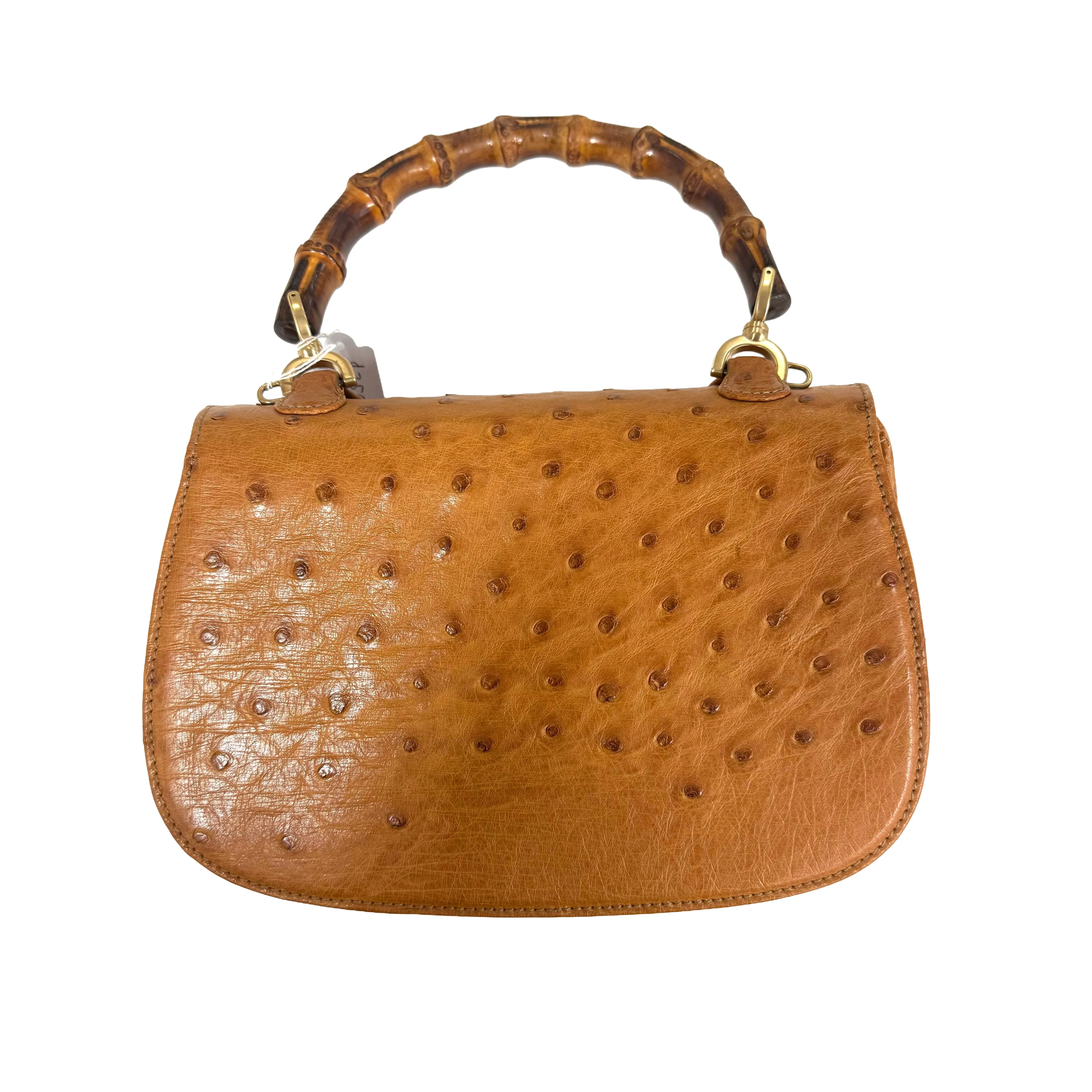 Gucci | 1947 Small Bamboo Top Handle Bag – Brown Ostrich Leather (Pristine Condition) - Image 2