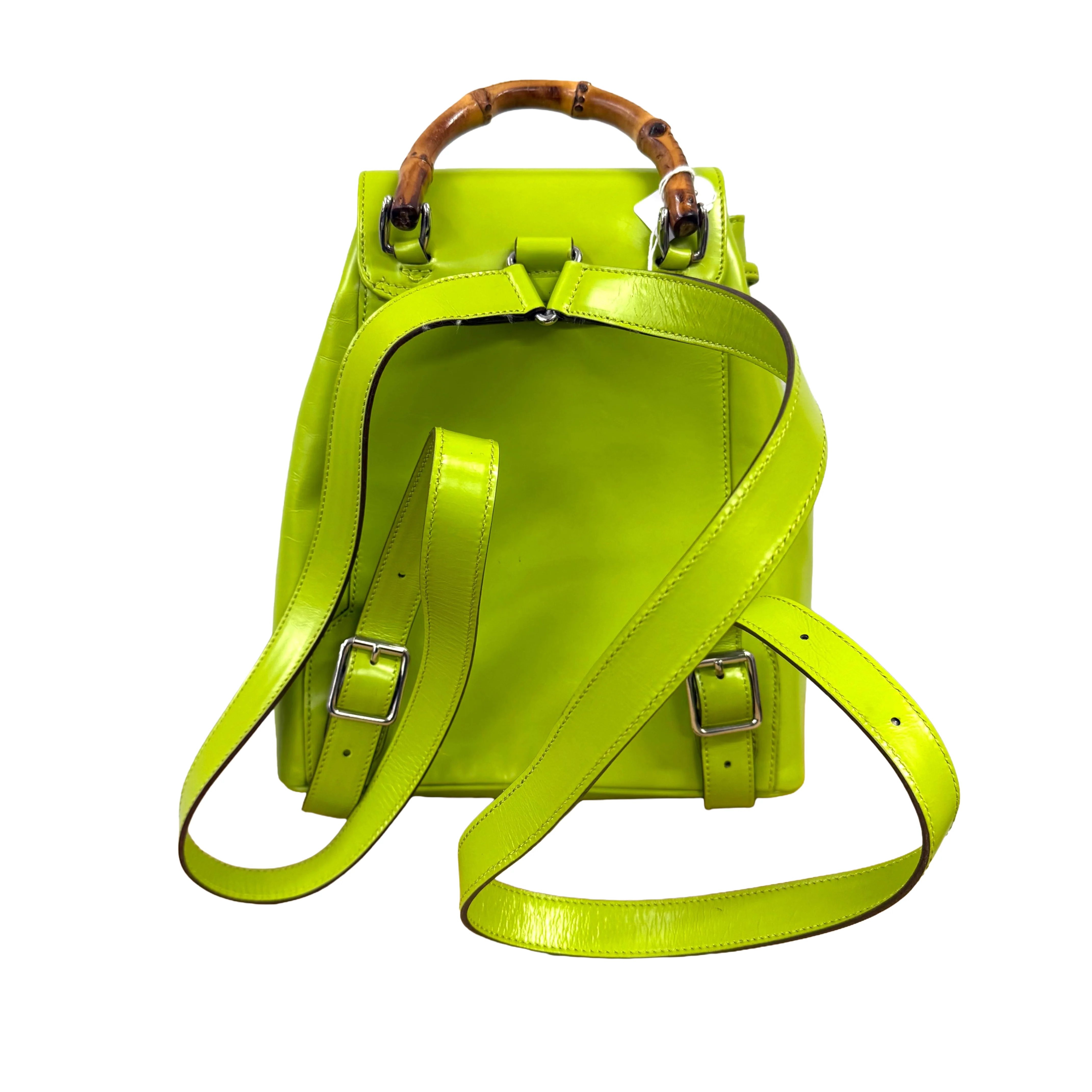Gucci | Bamboo Leather Backpack – Green (Pristine Condition) - Image 3