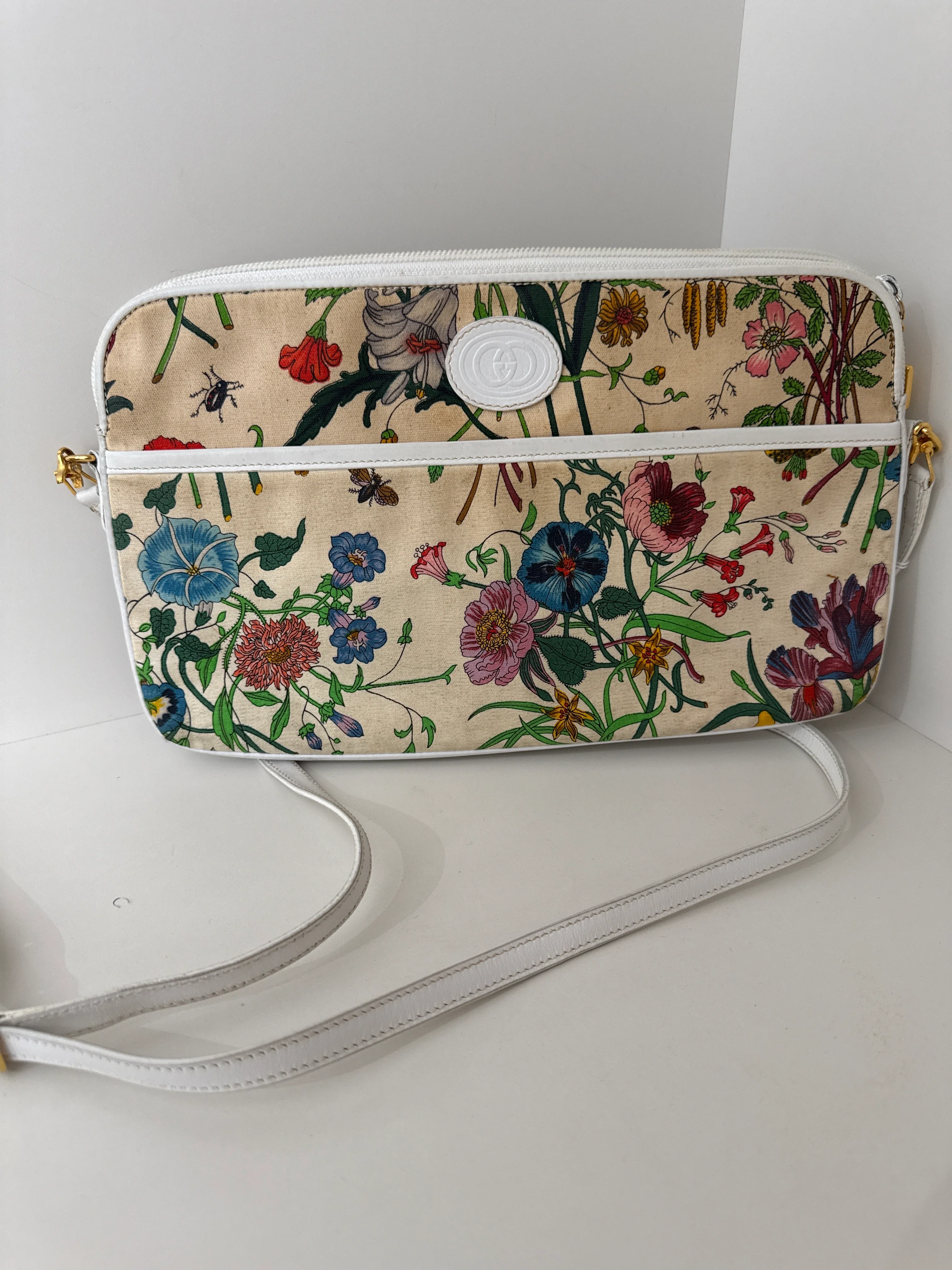 Gucci | Floral Print with White Leather Trim - HV