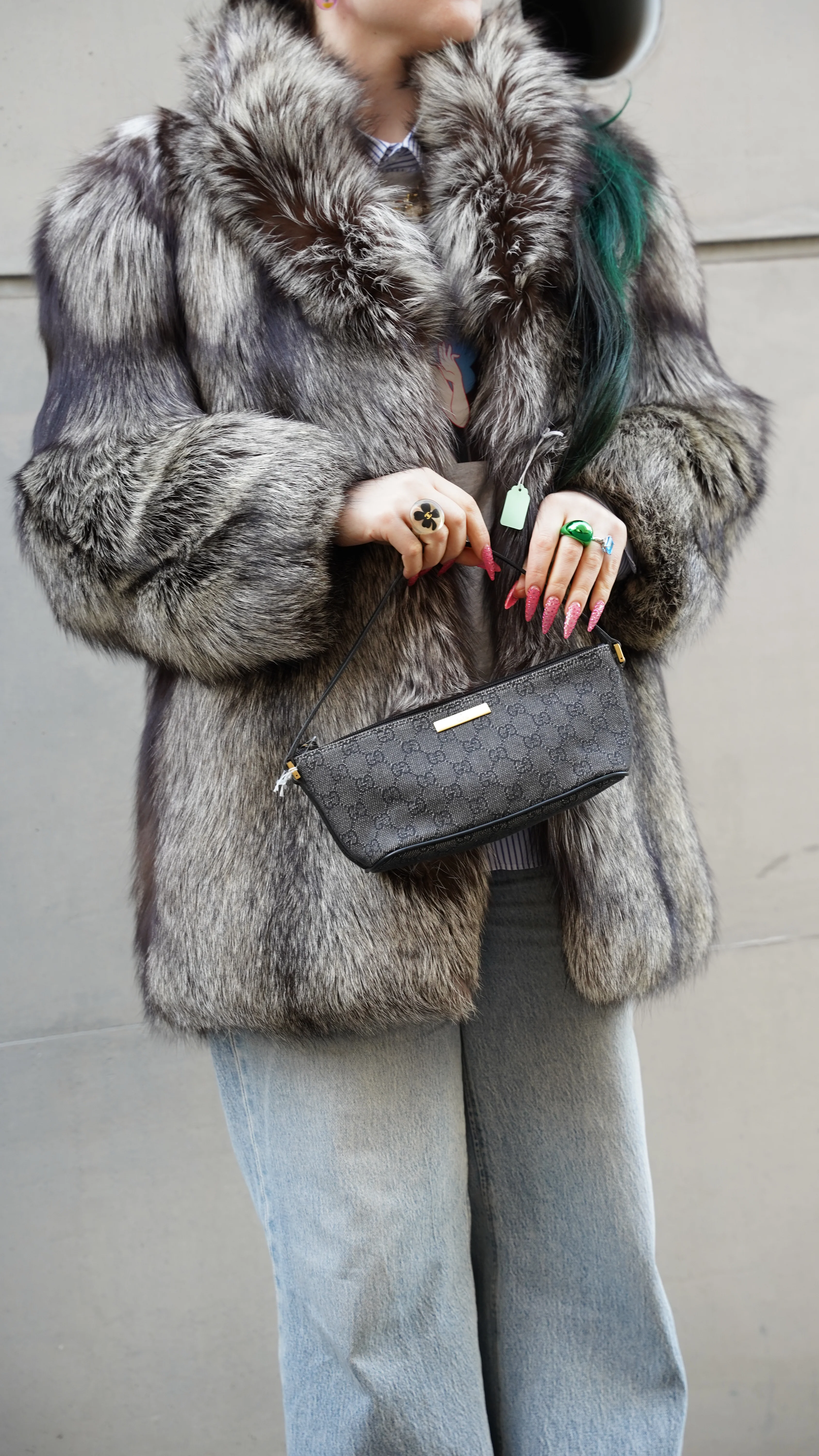 Gucci | GG Denim Mini Shoulder Bag – Black (Excellent Condition) - Image 2