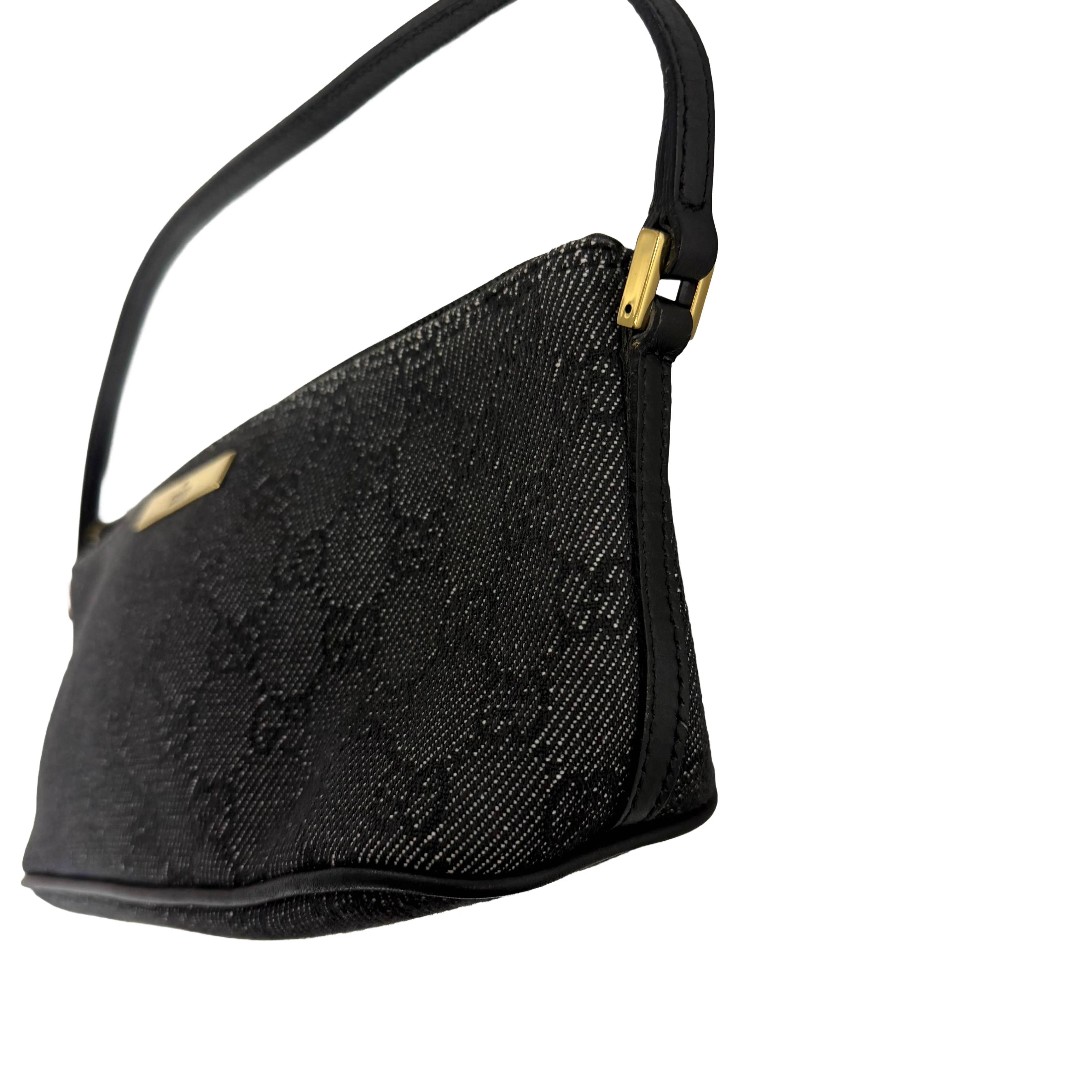 Gucci | GG Denim Mini Shoulder Bag – Black (Excellent Condition) - Image 3