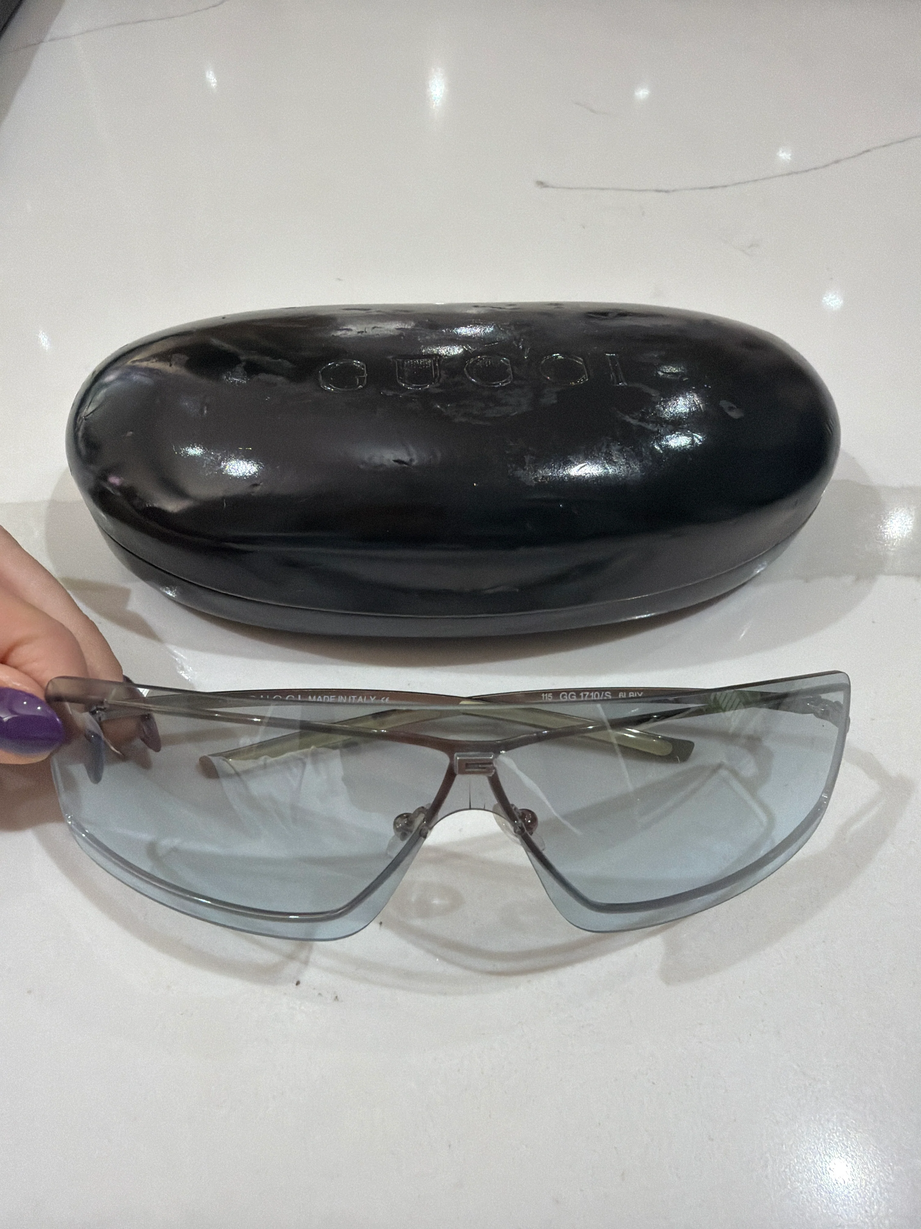 Gucci | Racer Sunglasses with Blue/Grey Trim