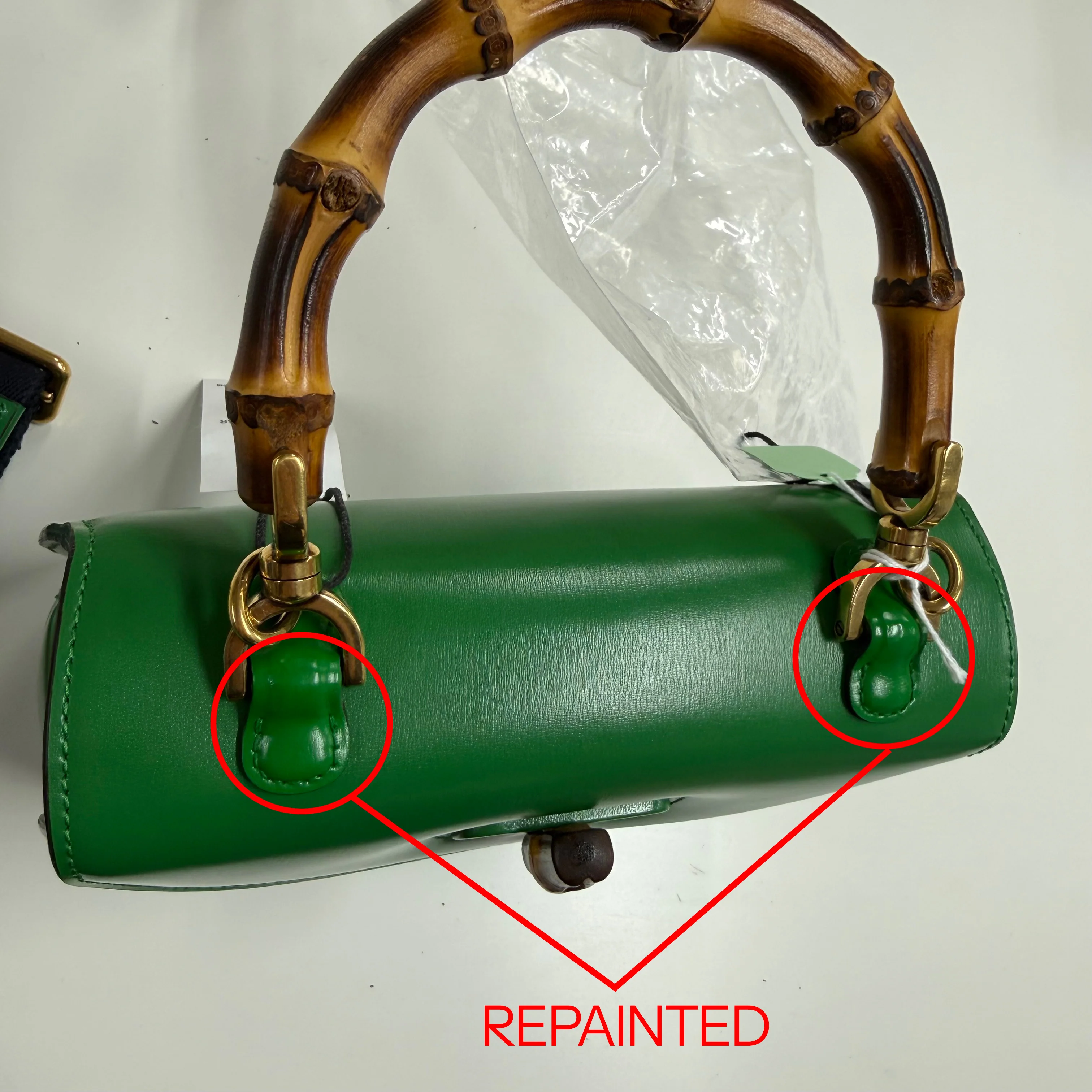 Gucci | Small Green Leather Bamboo Top Handle Bag (Excellent Condition) - Image 2