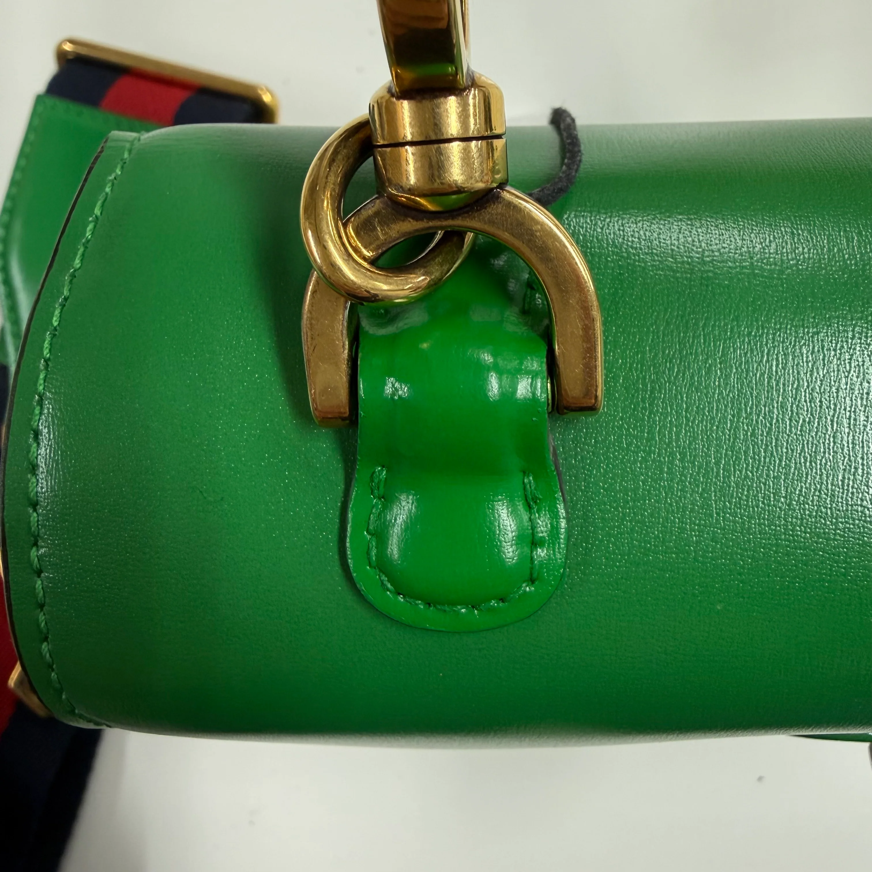 Gucci | Small Green Leather Bamboo Top Handle Bag (Excellent Condition) - Image 3