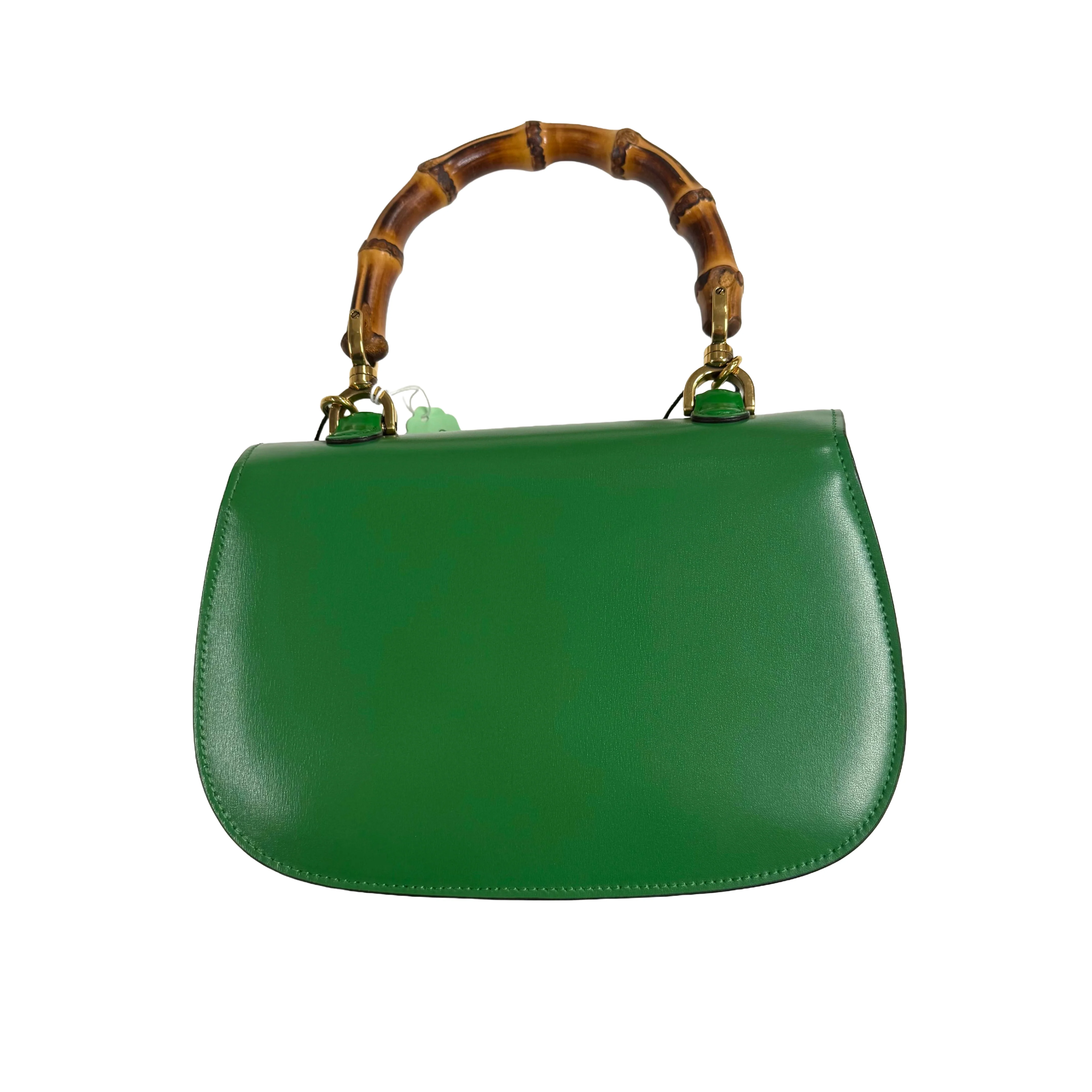 Gucci | Small Green Leather Bamboo Top Handle Bag (Excellent Condition) - Image 5