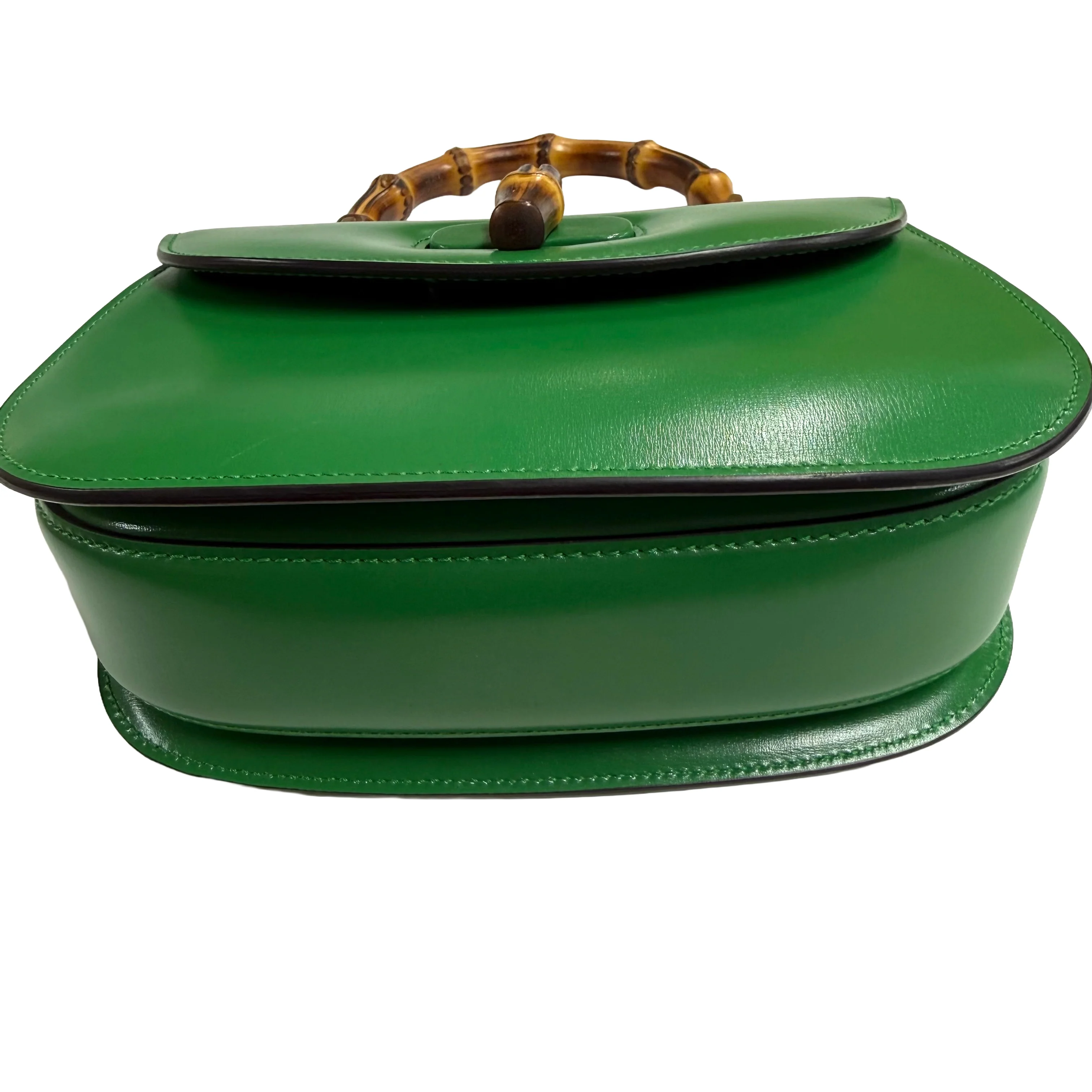 Gucci | Small Green Leather Bamboo Top Handle Bag (Excellent Condition) - Image 6