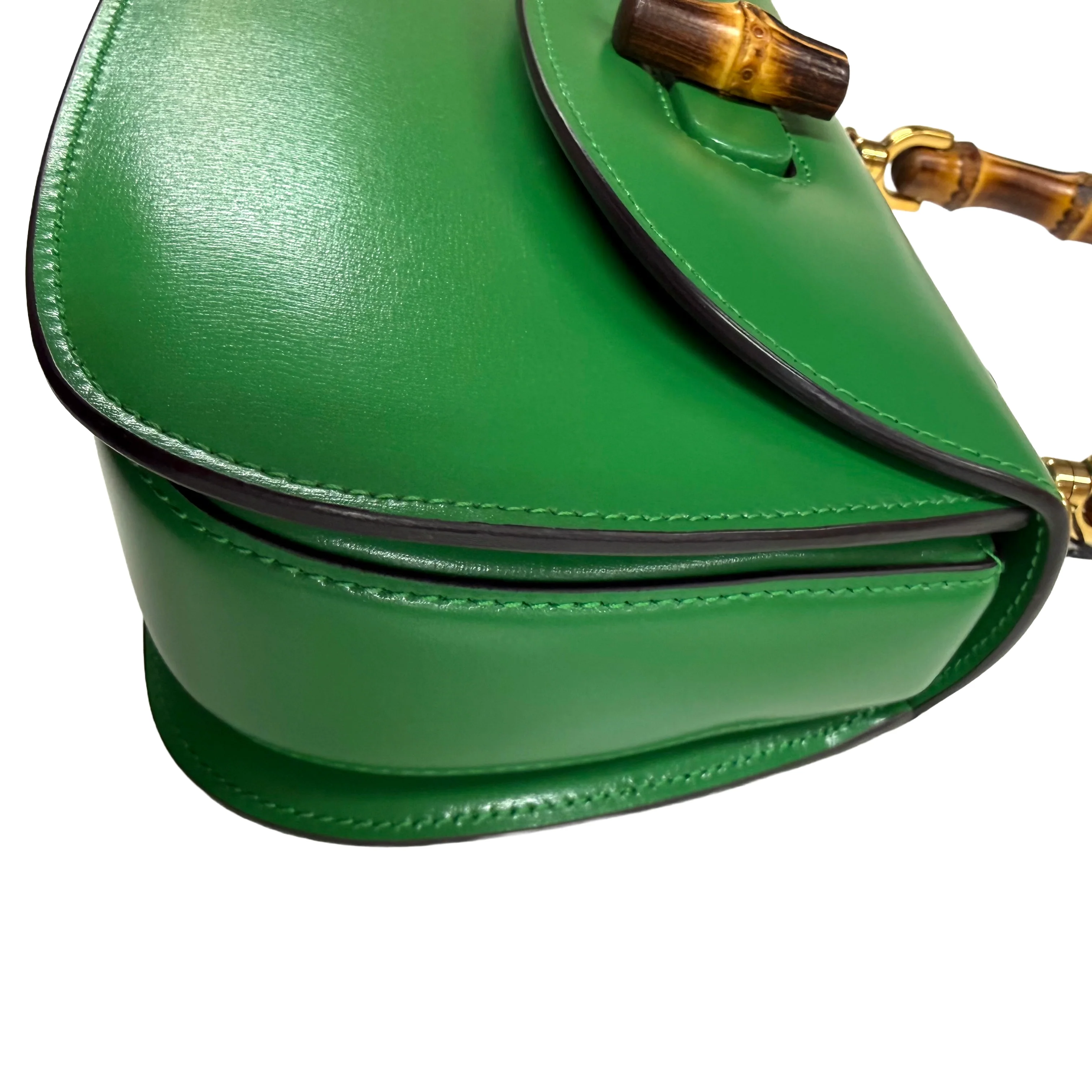 Gucci | Small Green Leather Bamboo Top Handle Bag (Excellent Condition) - Image 8