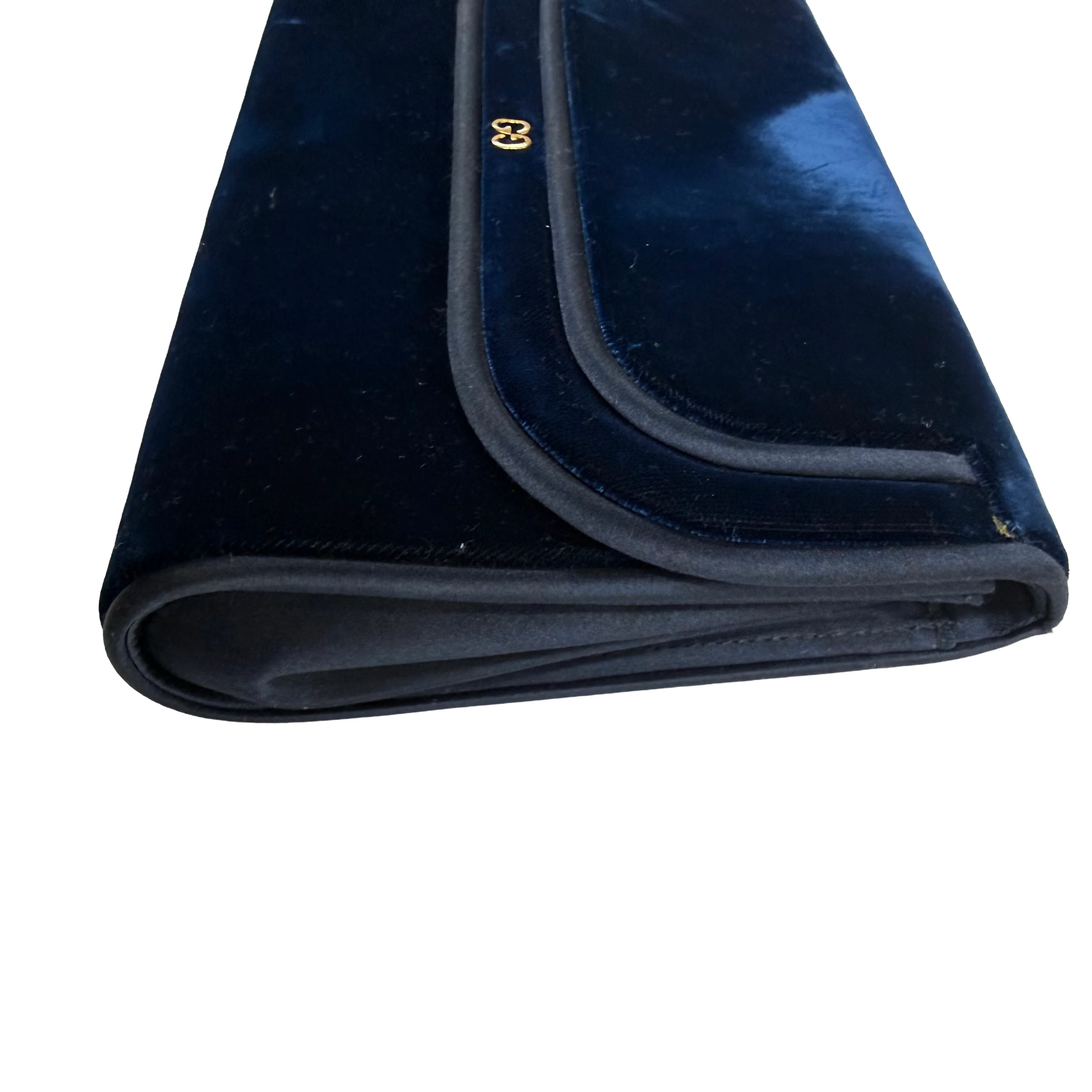 Gucci | Vintage Navy Velvet GG Evening Clutch (Good Vintage Condition) - Image 2