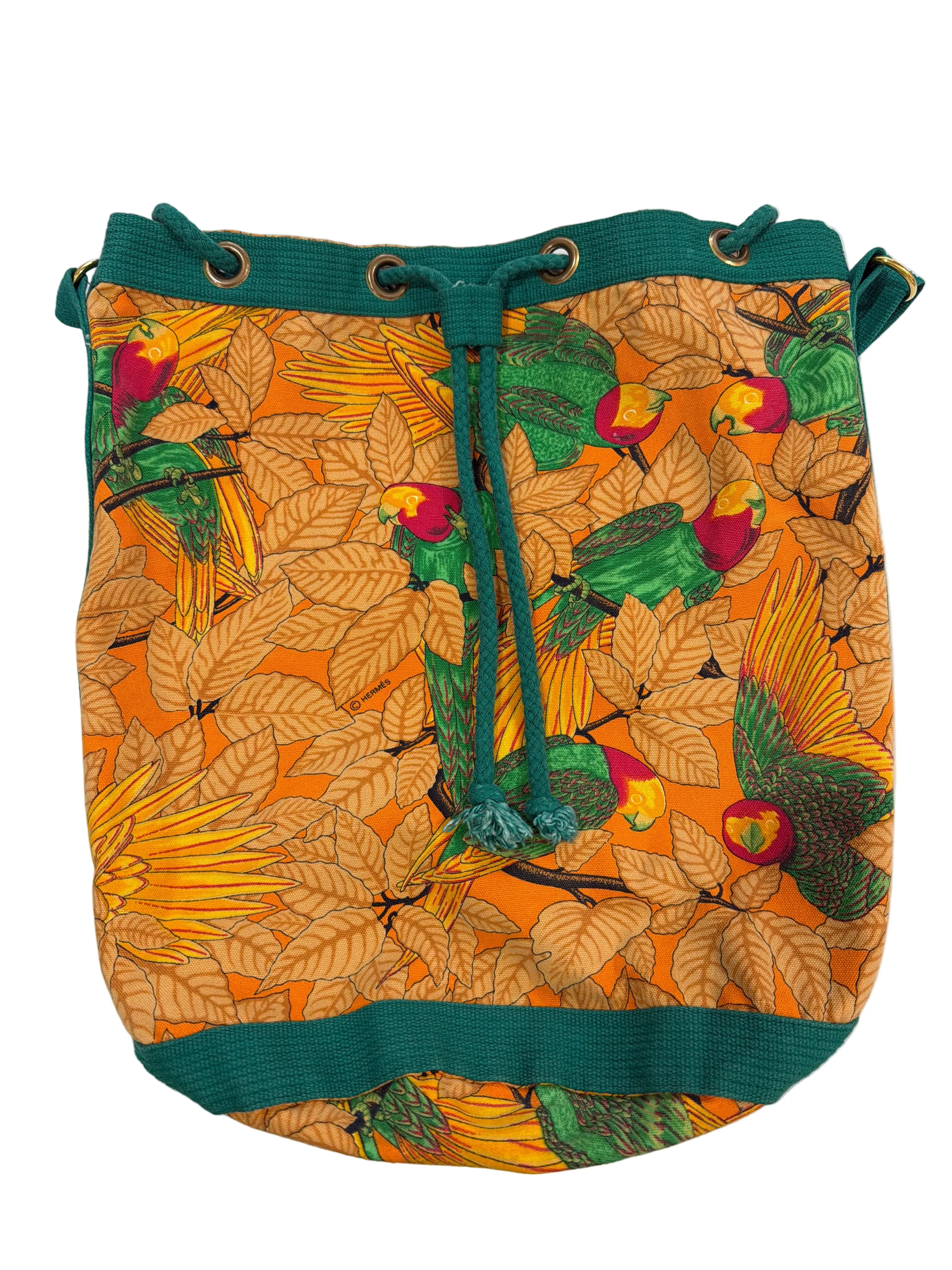 Hermes | Tropical Print Bucket Bag (Good Condition) - Cons