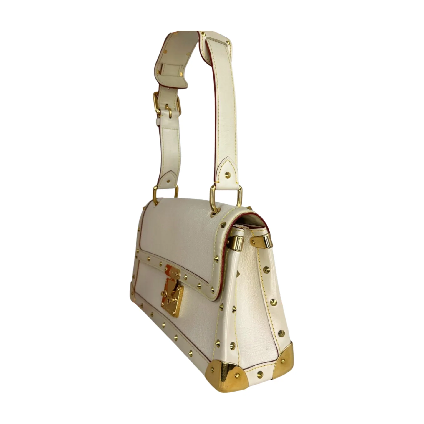 Louis Vuitton | Cream Gold Studded Bag (Excellent Condition) - Image 4
