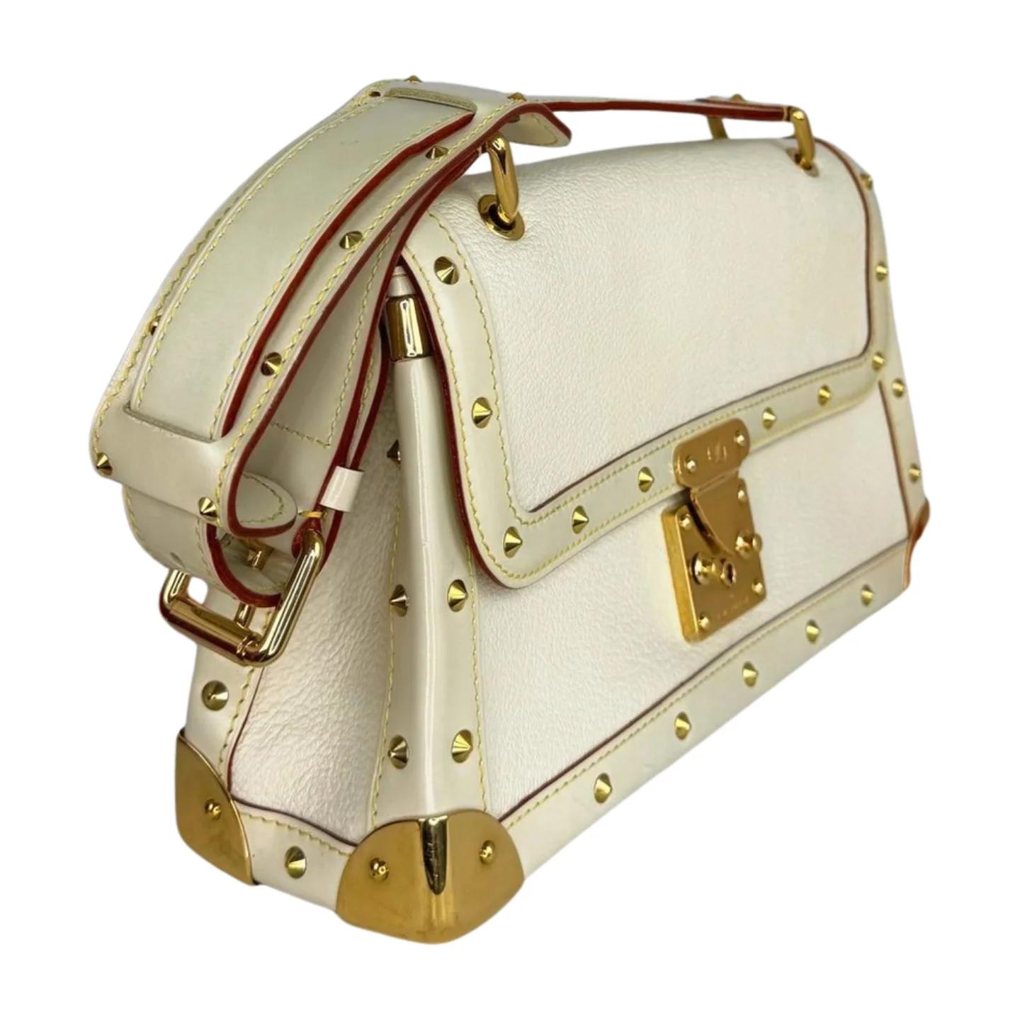 Louis Vuitton | Cream Gold Studded Bag (Excellent Condition) - Image 5