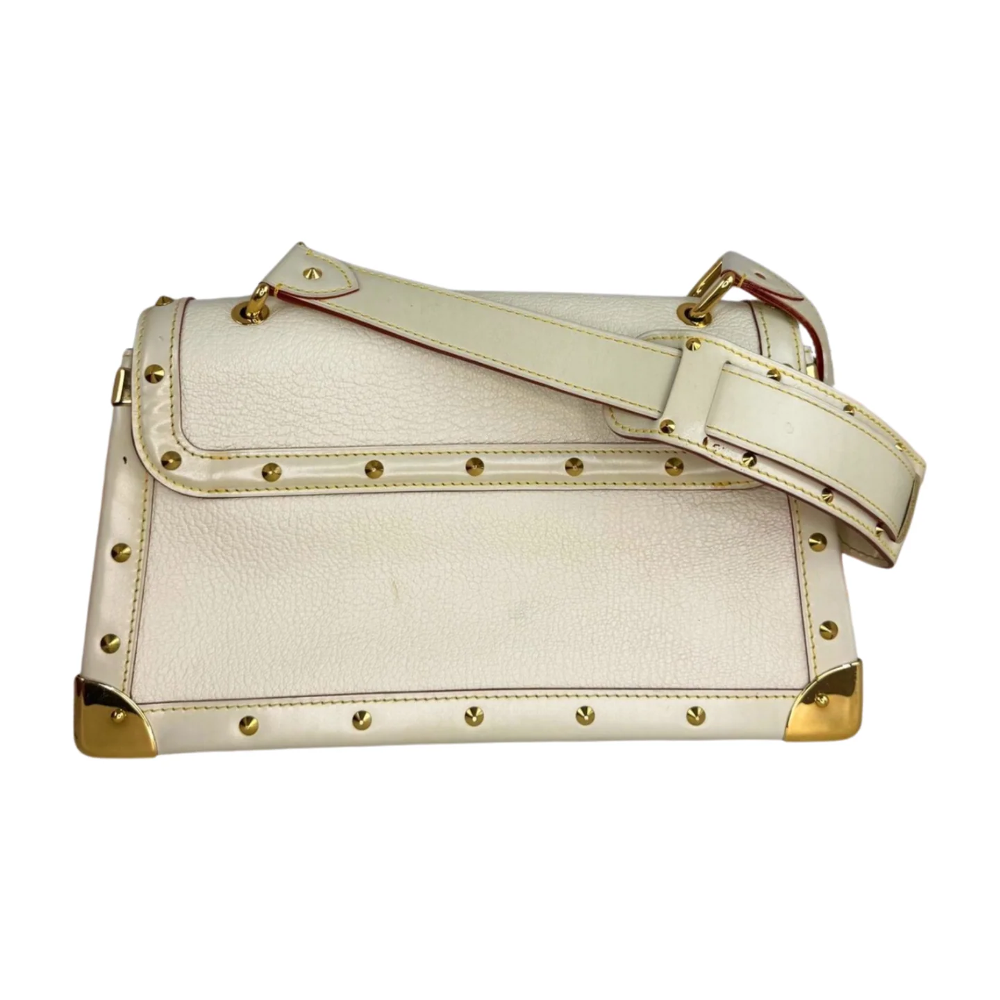 Louis Vuitton | Cream Gold Studded Bag (Excellent Condition) - Image 6