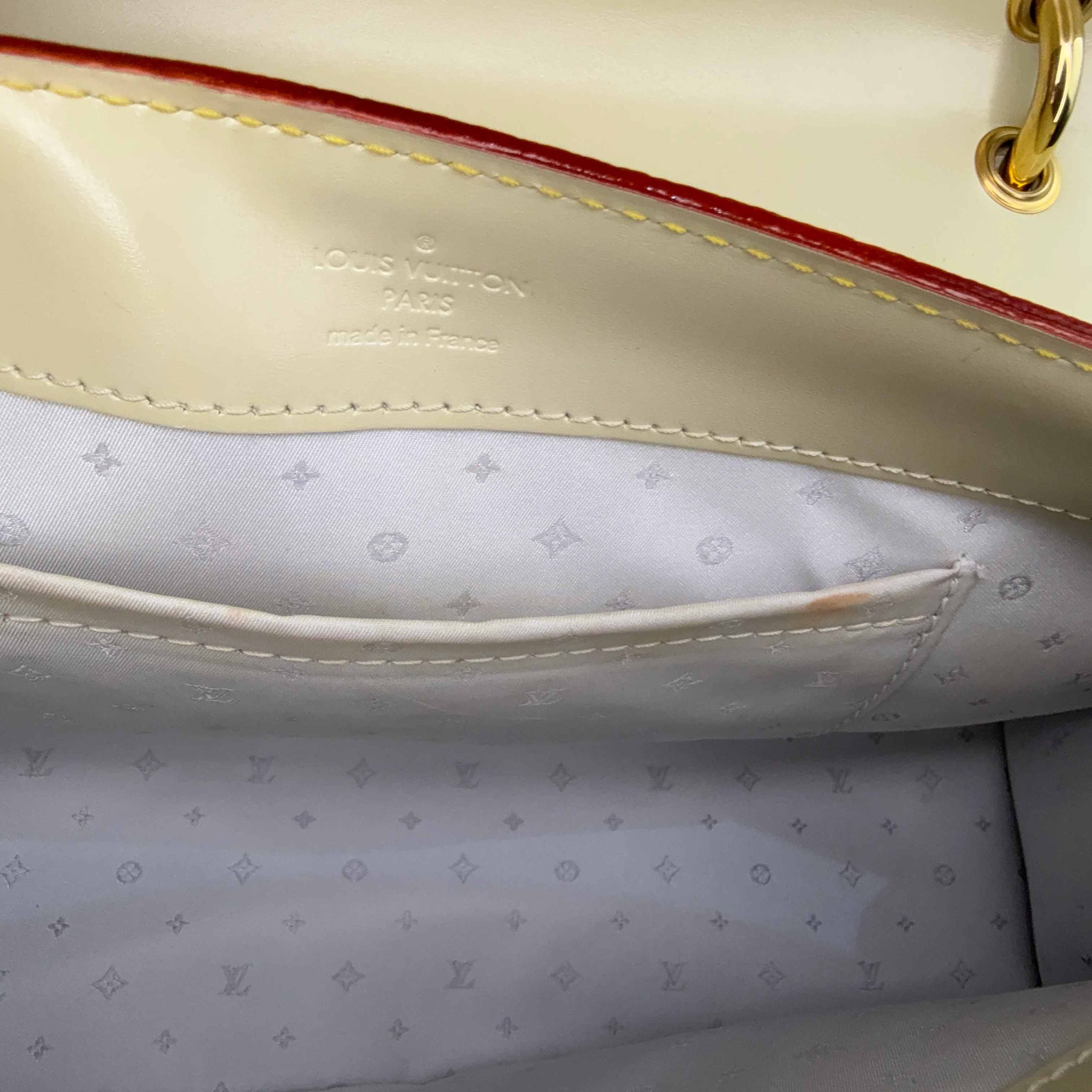Louis Vuitton | Cream Gold Studded Bag (Excellent Condition) - Image 7