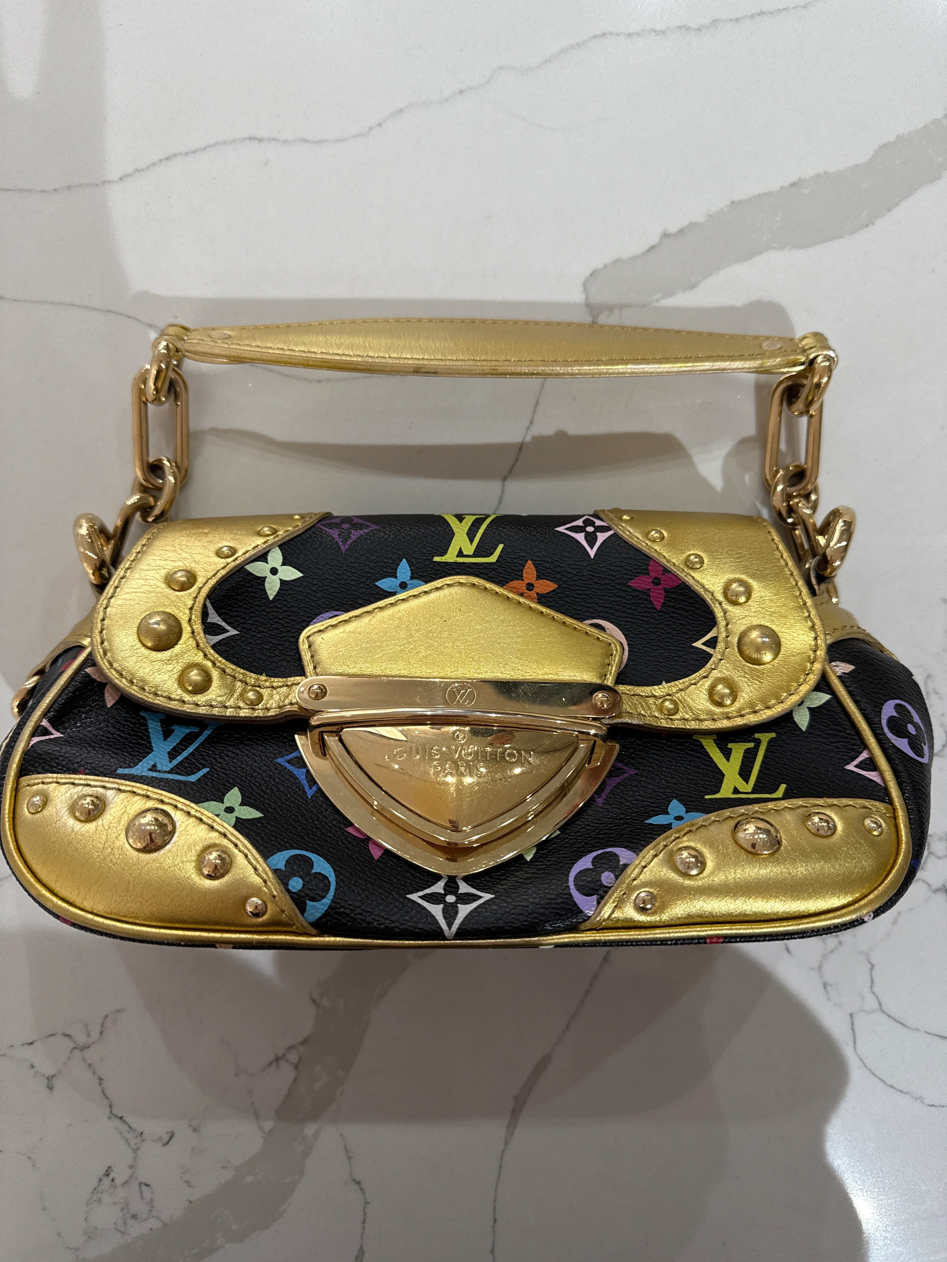 Louis Vuitton | Multicolor Marilyn Black Monogram Hand Bag, Limited Edition - HV