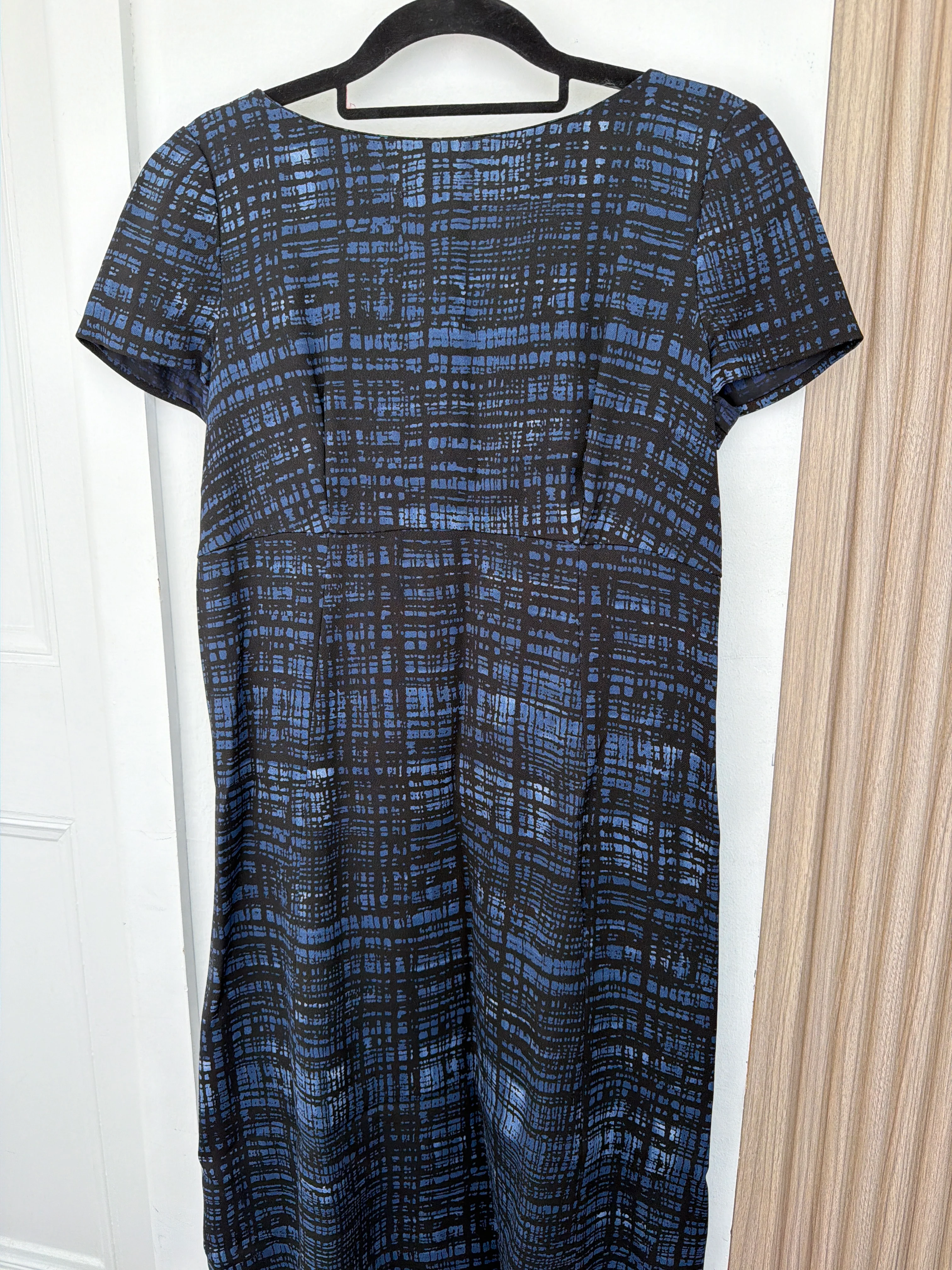 Prada | Blue and Black Vintage Dress with Cap Sleeve