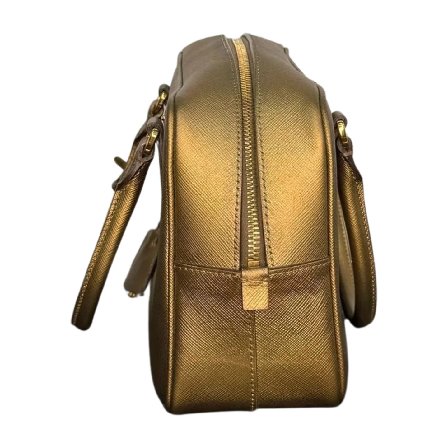 Prada | Bowling Bag - Gold Saffiano Leather (Excellent Condition) - CONS - Image 4