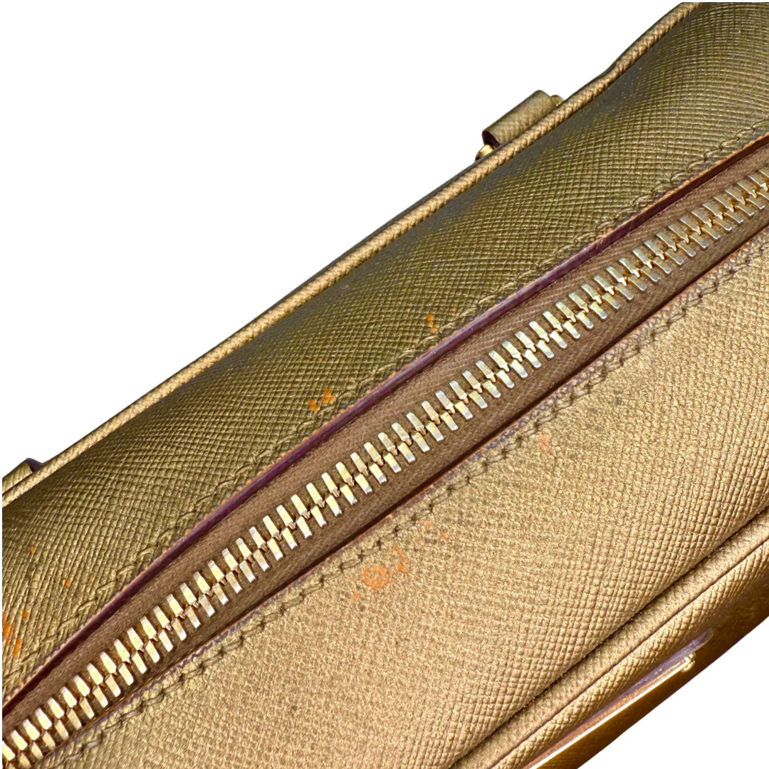 Prada | Bowling Bag - Gold Saffiano Leather (Excellent Condition) - CONS - Image 6