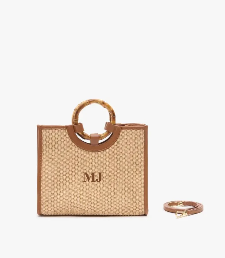 Raffia personalised tote small