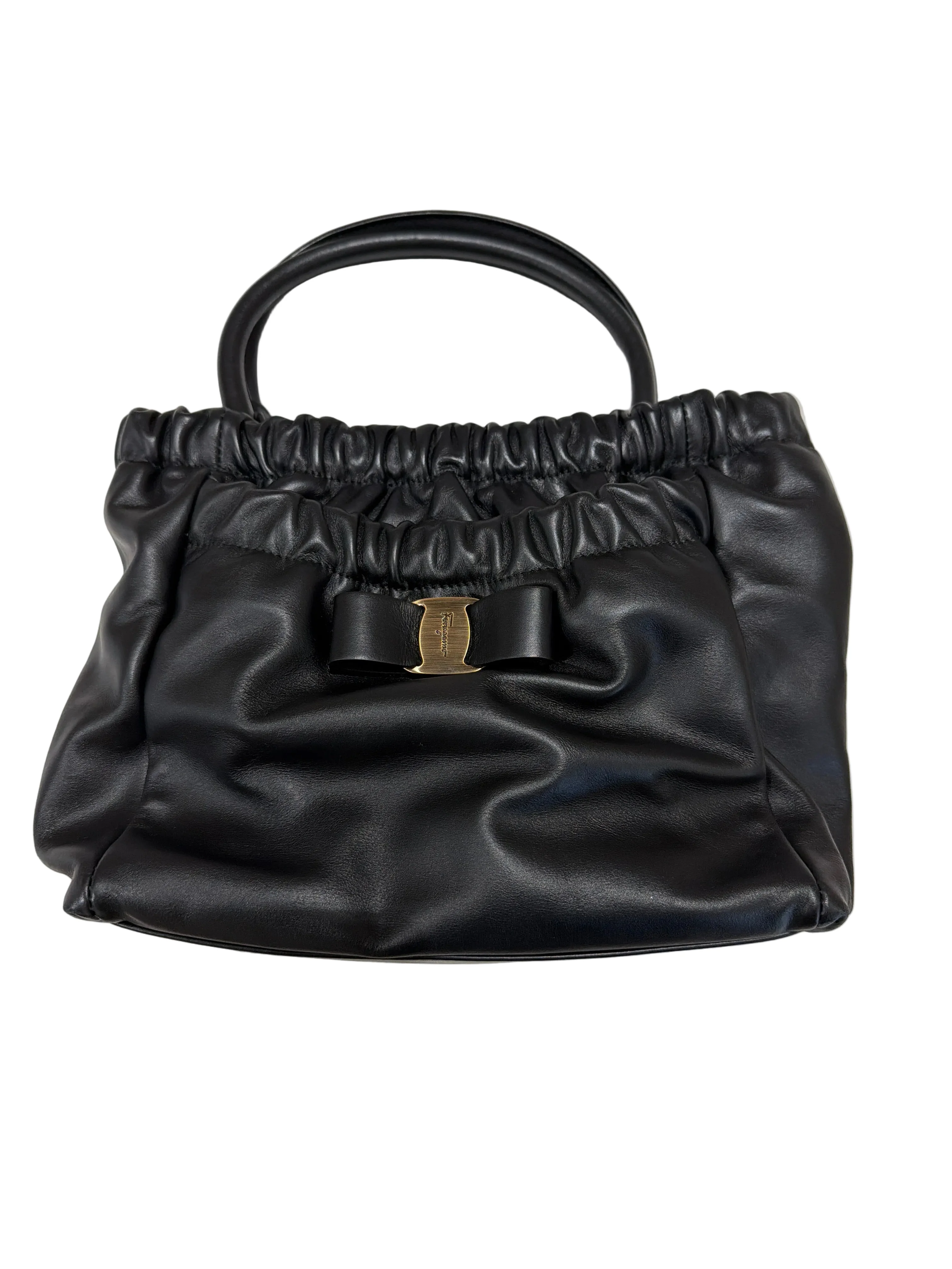 Salvatore Ferragamo | Black Vara Ribbon 2-Way Bag (Pristine Condition) - Cons