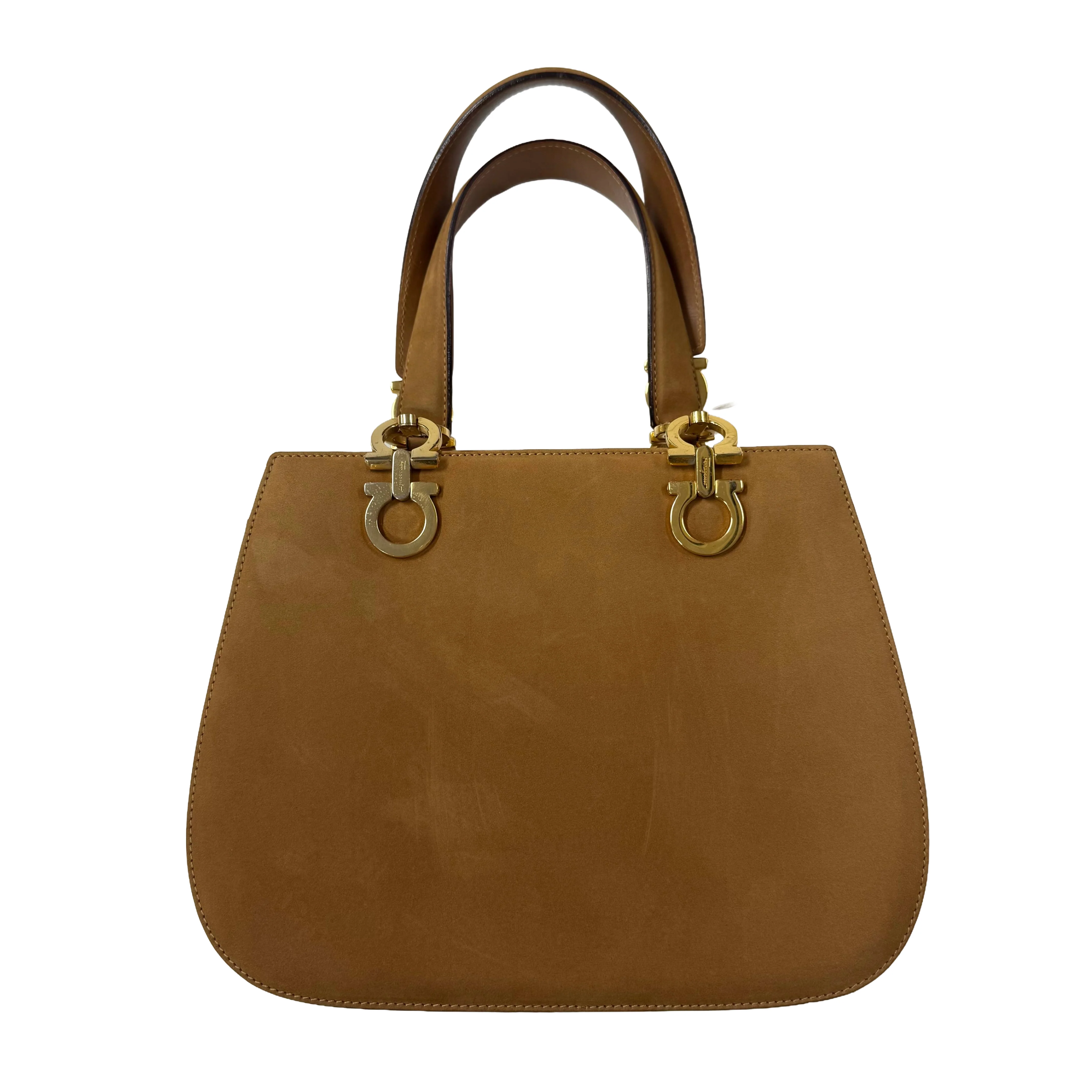Salvatore Ferragamo | Vintage Gancini Leather Top Handle Bag – Tan (Good Condition) - Image 5