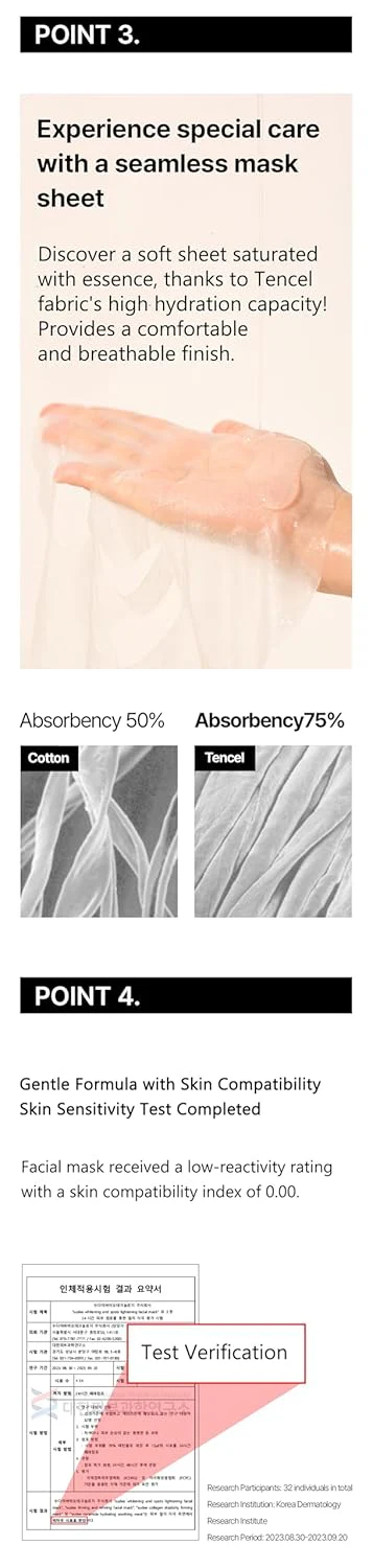 Firming Facial Mask - Visibly Lifts & Refines Skin Korean Face Mask Essence with Collagen Peptides & Antioxidants Hypoallergenic Korean Skincare 5 Sheets, 30g Each - Image 4