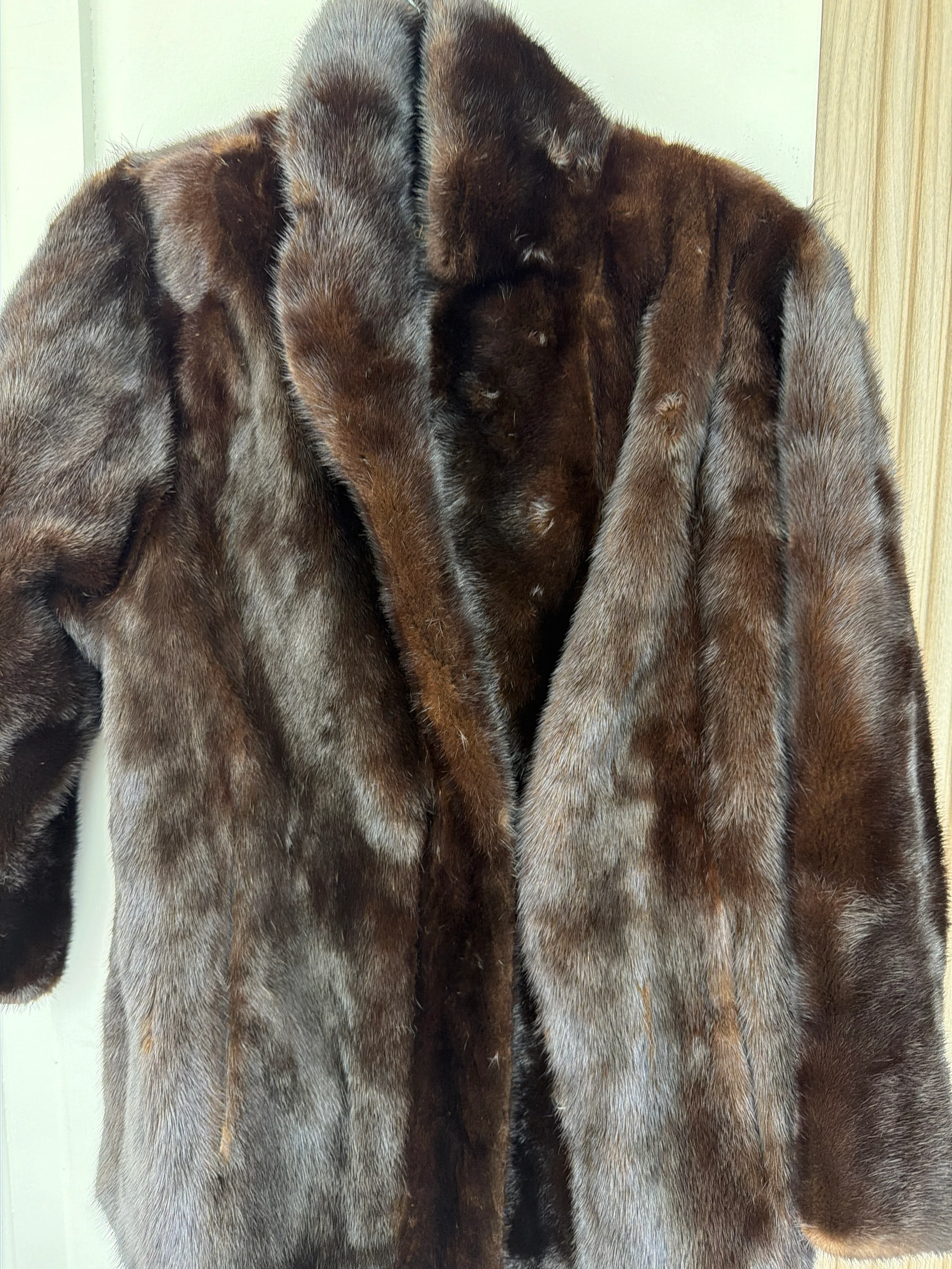Vintage Fur Coat | Sergio Soldano Dark Brown Coat with High Collar